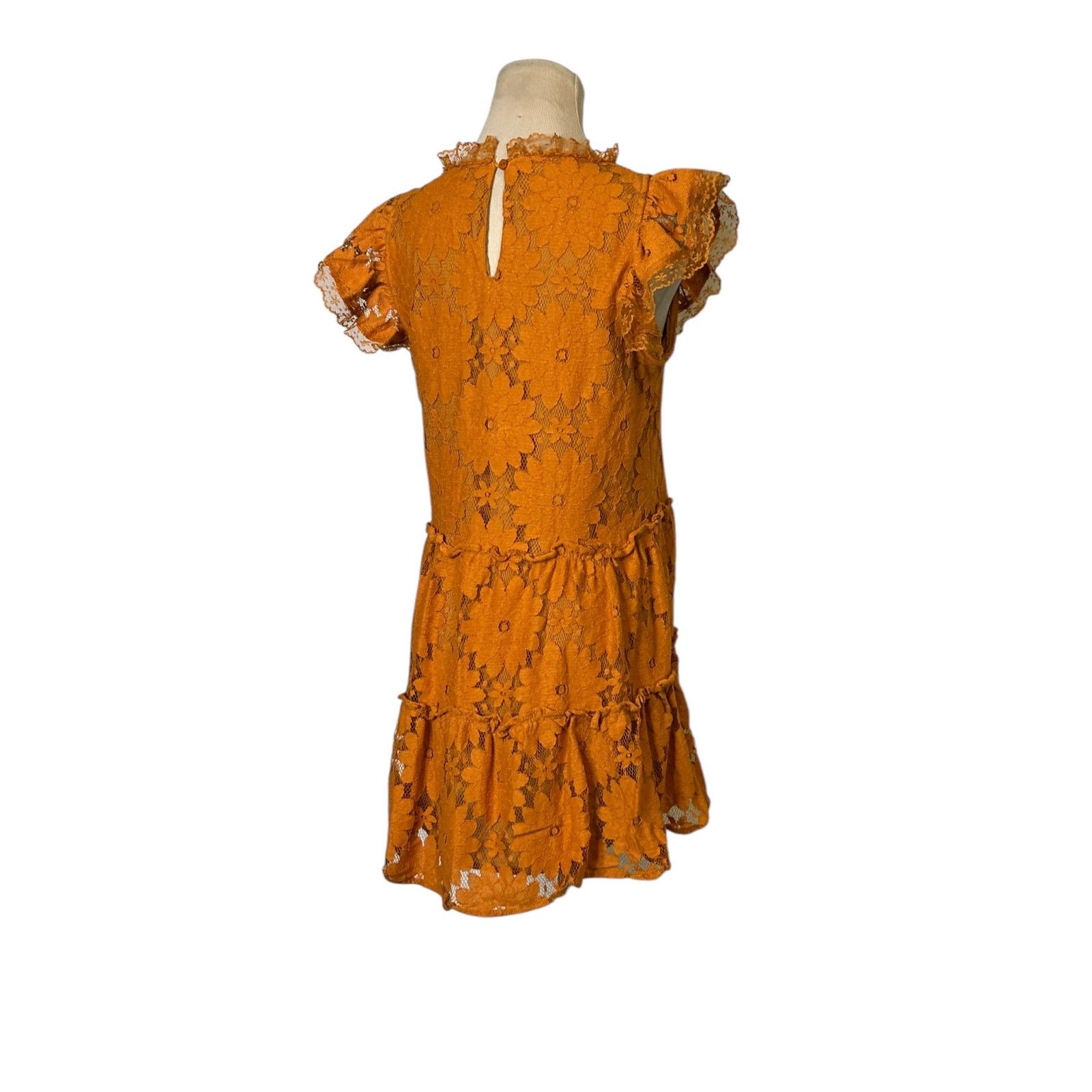 Anthropologie Blue Tassel gold floral lace tiered tunic mini dress size XS Size XS / US 0-2 / IT 36-38 - 13 Thumbnail