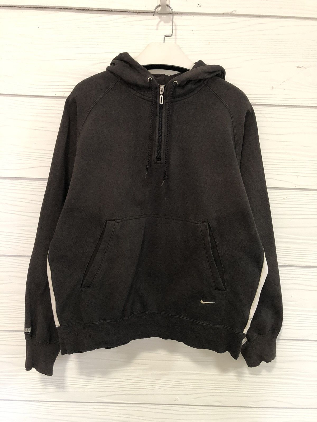 Nike Vintage 90 s Nike half zip hoodie fade black Grailed