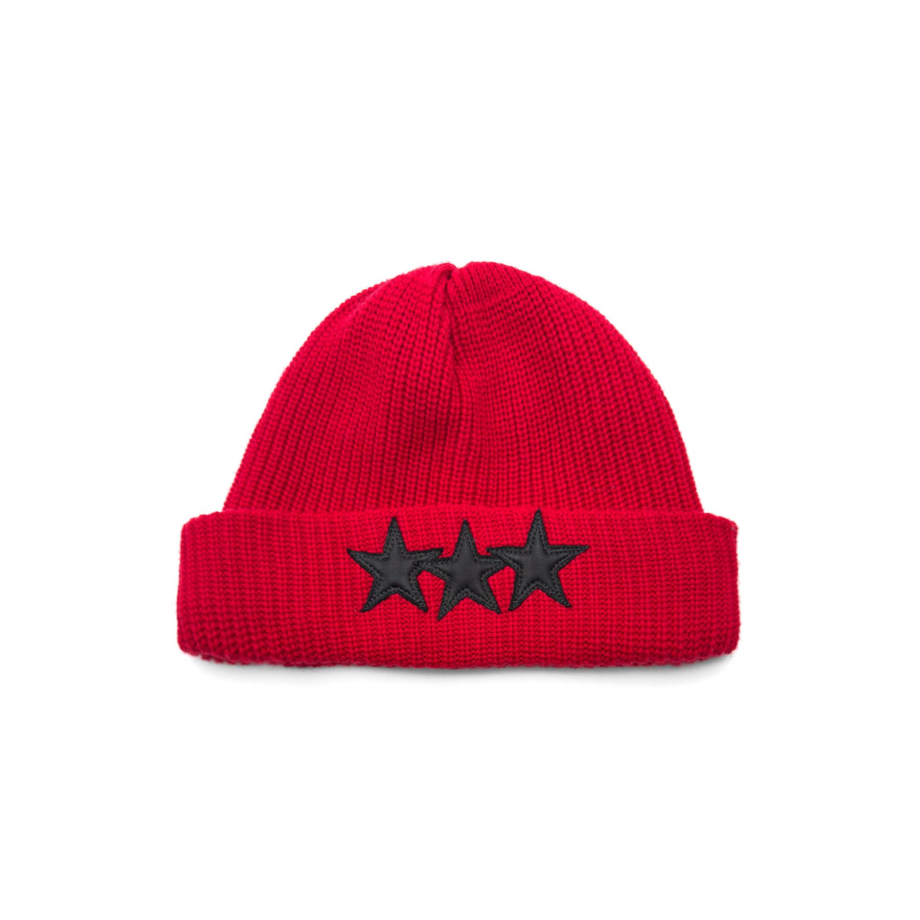 Chrome Hearts Chrome Hearts Red Cashmere Star Leather Patch Beanie Size ONE SIZE - 1 Thumbnail