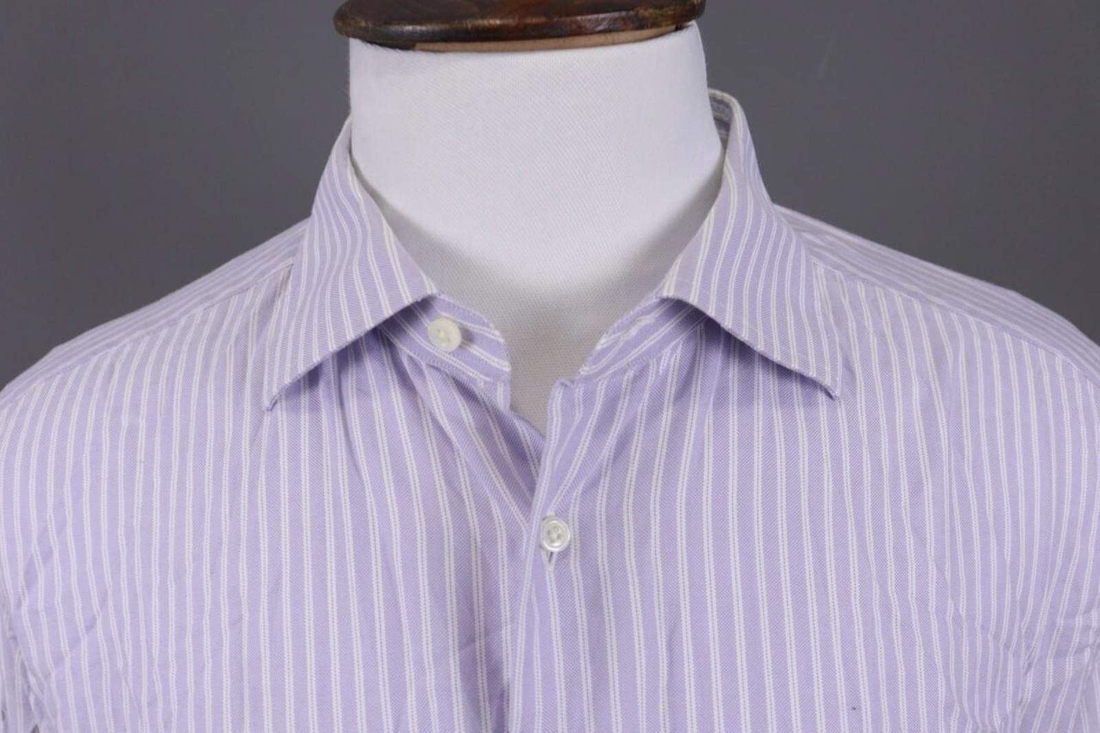 Ermenegildo Zegna Ermenegildo Zegna Rgular Fit Purple Shirt Size 43 / 17 Size US M / EU 48-50 / 2 - 4 Thumbnail