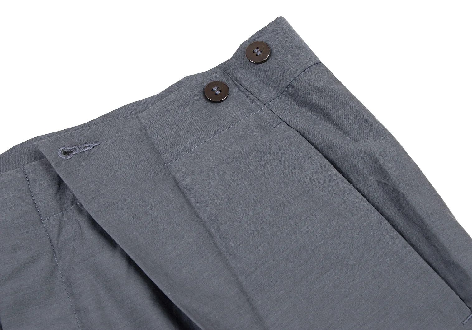 Emporio Armani Silk-Cotton Side Button Tuck Pants in Blue Gray Size 50 Size US 34 / EU 50 - 5 Thumbnail