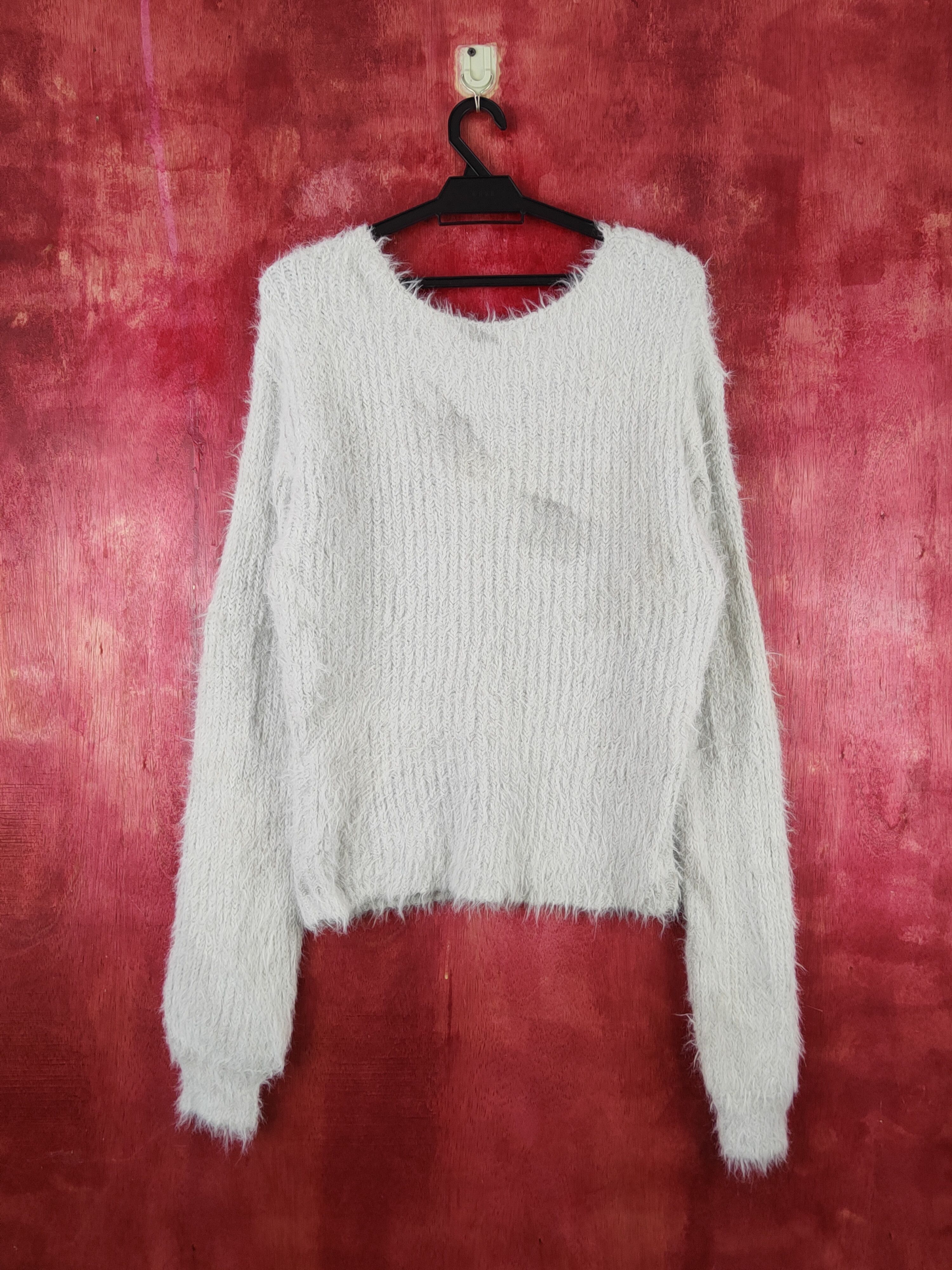 Japanese Brand × Vintage Japanese Brand Gray Shag Shaggy Fur Mohair Knitwear #S1898 Size M / US 6-8 / IT 42-44 - 7 Thumbnail