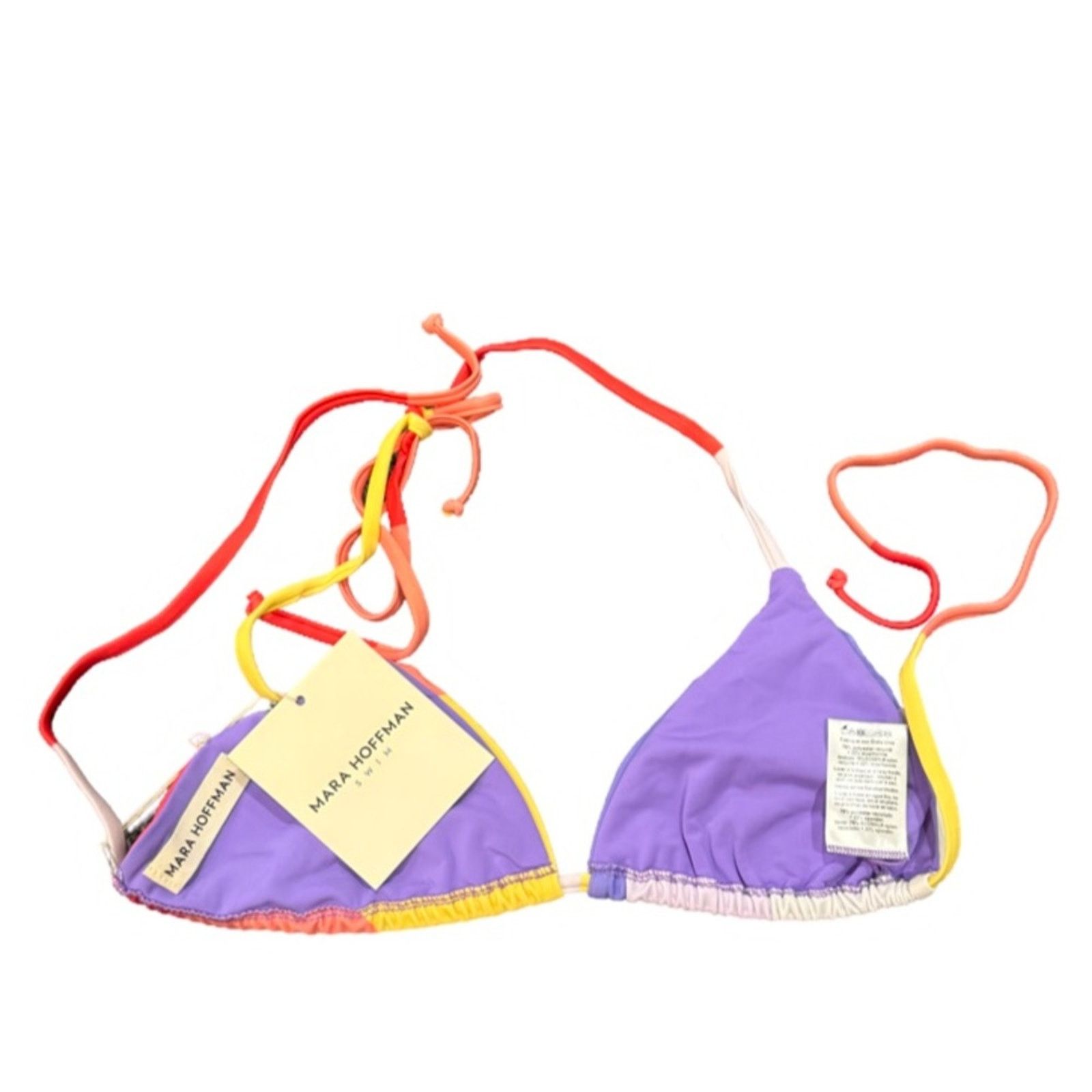 Mara Hoffman Mara Hoffman Rae Triangle Bikini Top - Rainbow Multi Size L Size ONE SIZE - 6 Thumbnail