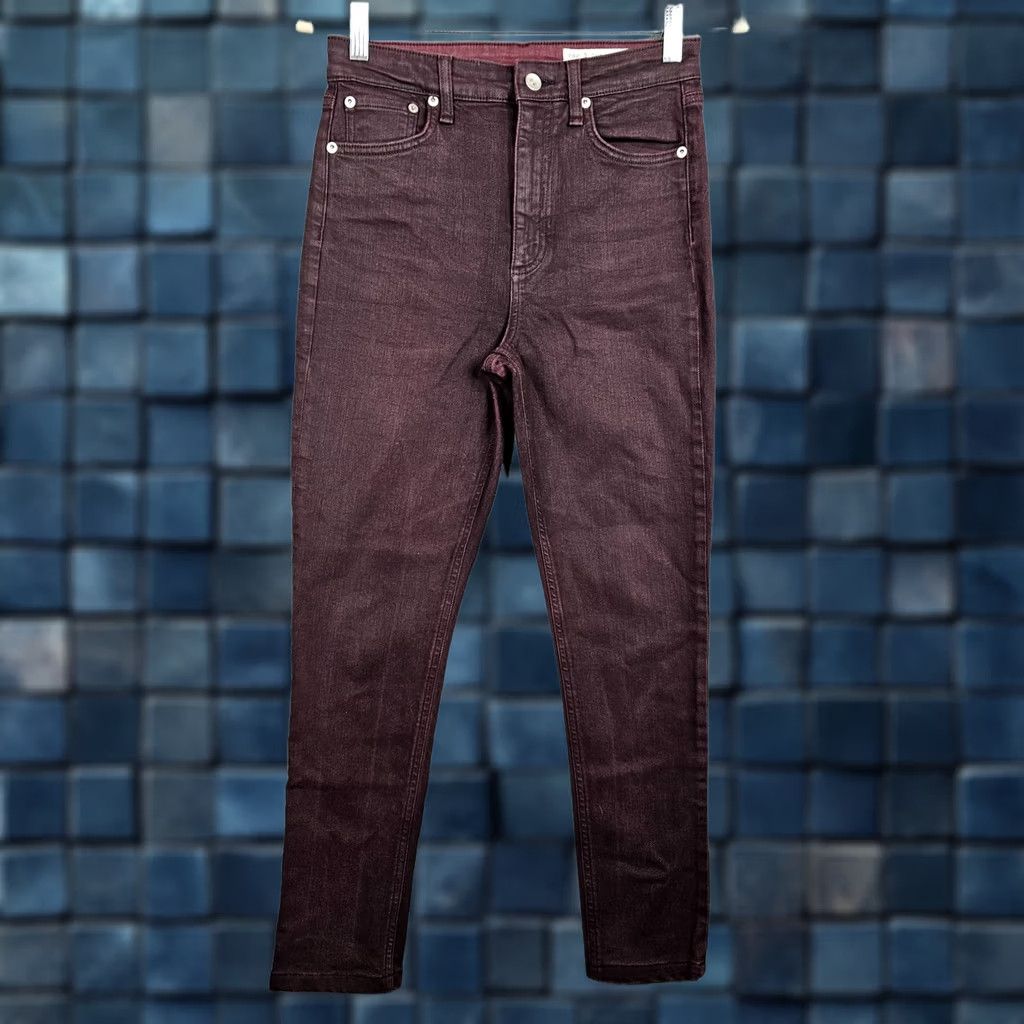 Rag & Bone rag & bone Women's Jeans Size 27 Skinny Denim Purple High-Rise Coated 5-Pocket Regular Rise Vintage: No Size 27" / US 4 / IT 40 - 1 Thumbnail