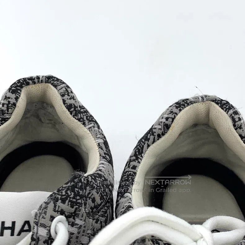 Chanel Chanel Dark gray plaid tweed laces casual flat sneakers Size US 8.5 / IT 38.5 - 8 Thumbnail