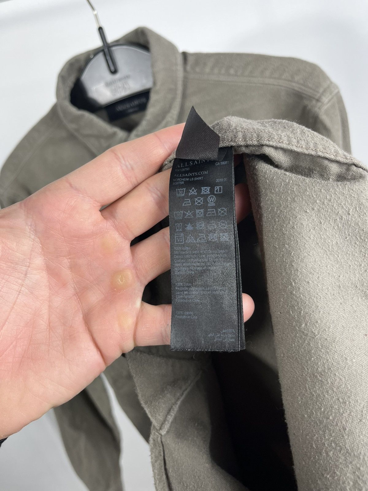 Allsaints AllSaints Khaki Button Up Shirt Minimal Logo Size XS Size US XS / EU 42 / 0 - 6 Thumbnail