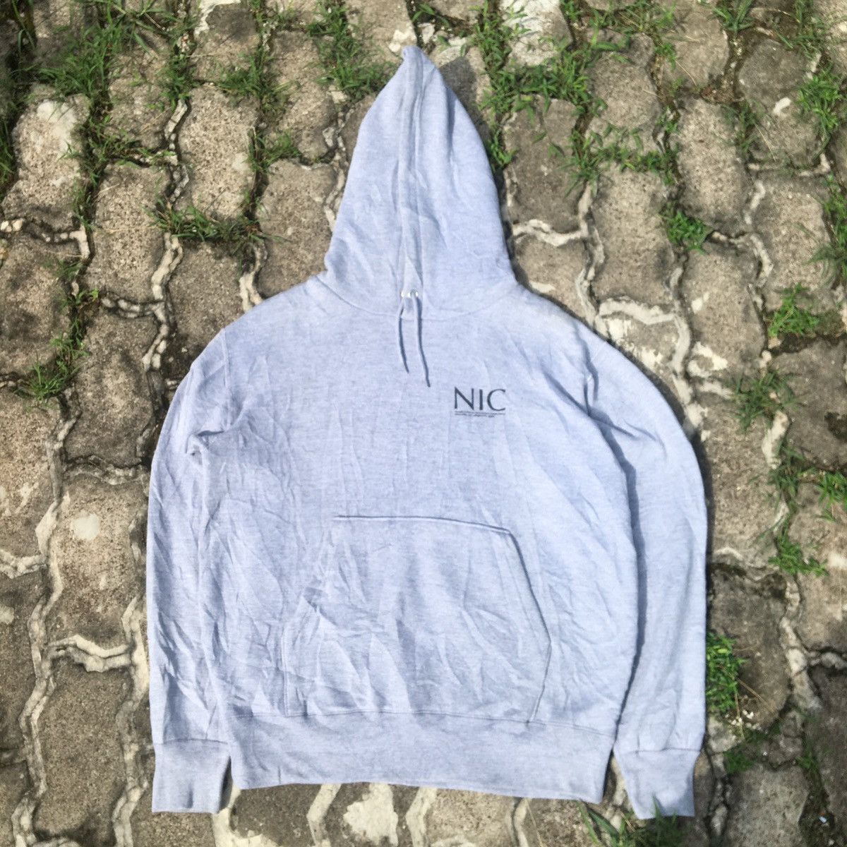 image of Collegiate Cross Stitch Nic Hoodie in Grey, Men's (Size Medium)