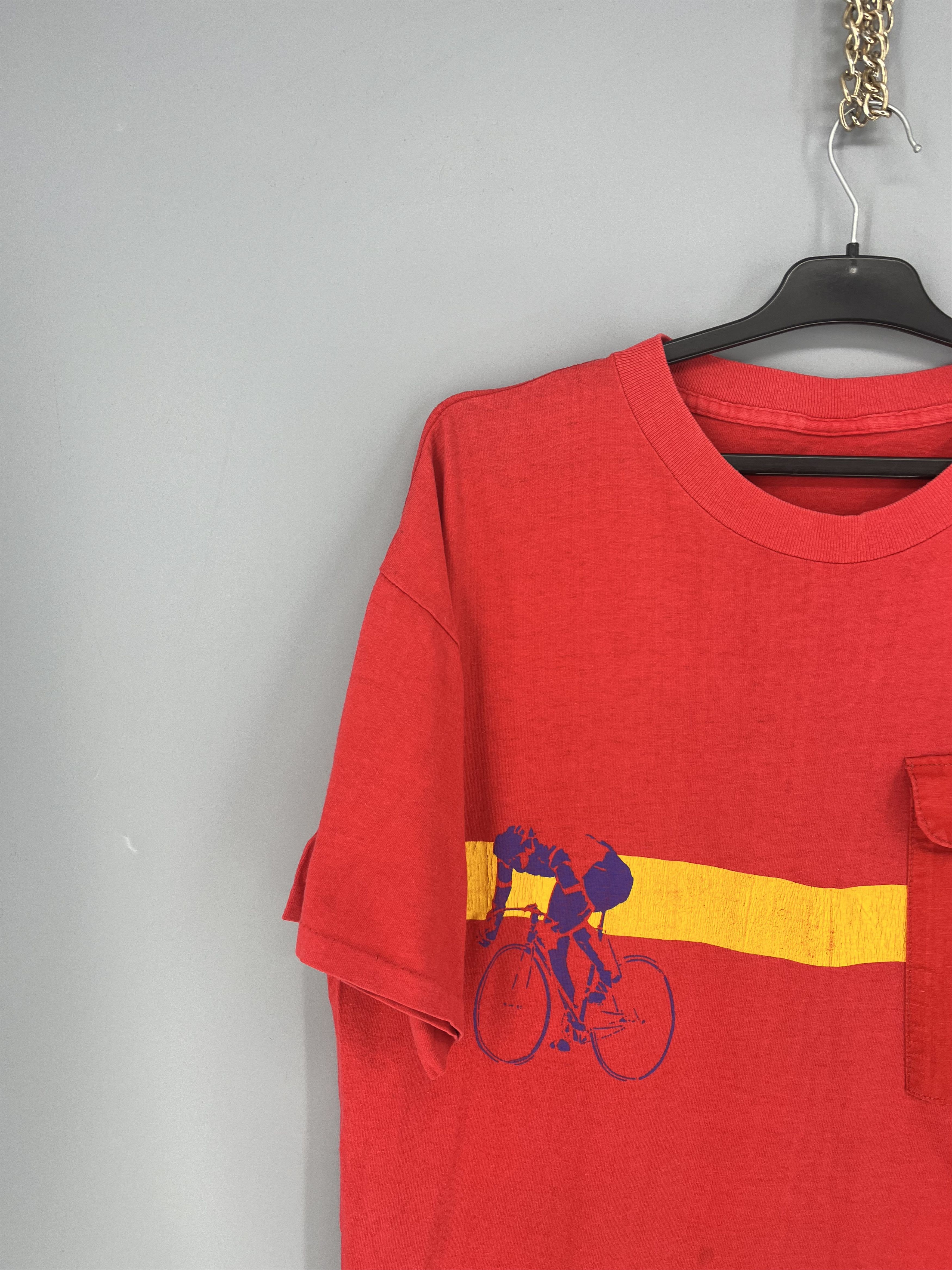 Vintage 80s 1988 Olympic Games Cycling Tee Shirt Size xl Size US XL / EU 56 / 4 - 4 Thumbnail
