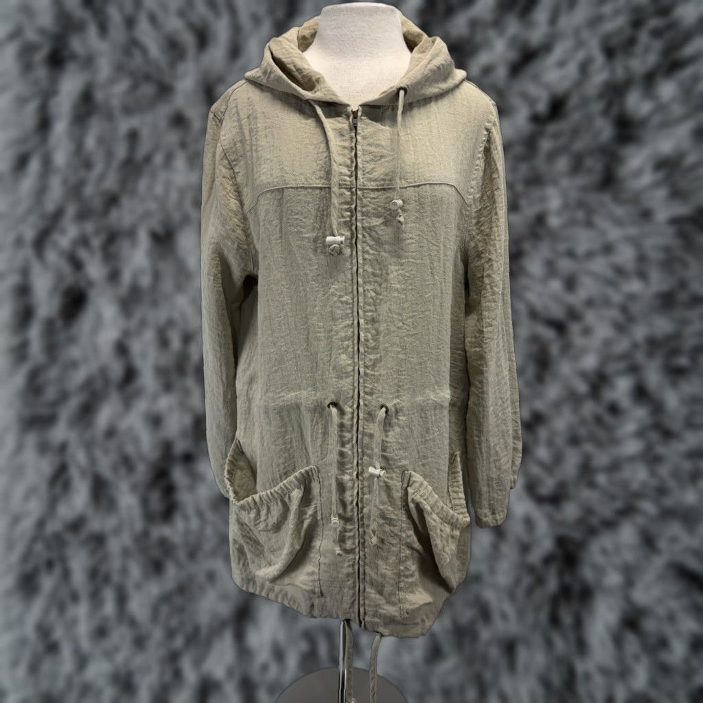 Habitat VINTAGE Habitat Clothes To Live In Utility Jacket Women’s Large Tan Hood Lightweight Parka Zipper Mid-Length Long Sleeve Size L / US 10 / IT 46 - 1 Thumbnail