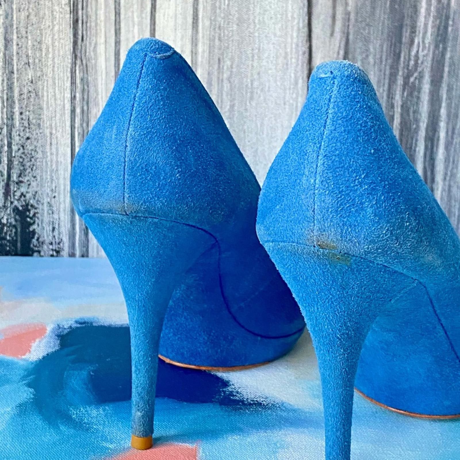 Other Pour La Victoire Blue Suede Heels Pointed Toe 9.5 Size US 9.5 / IT 39.5 - 7 Thumbnail