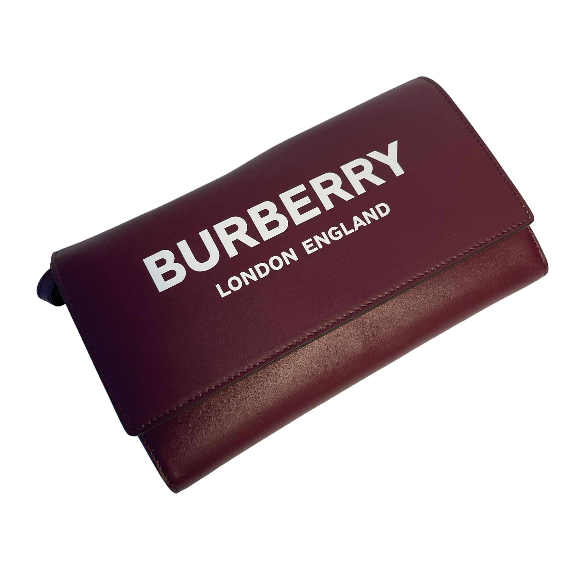 Burberry Burberry Burgundy Leather Hazelmere Wallet On Strap Size ONE SIZE - 2 Thumbnail