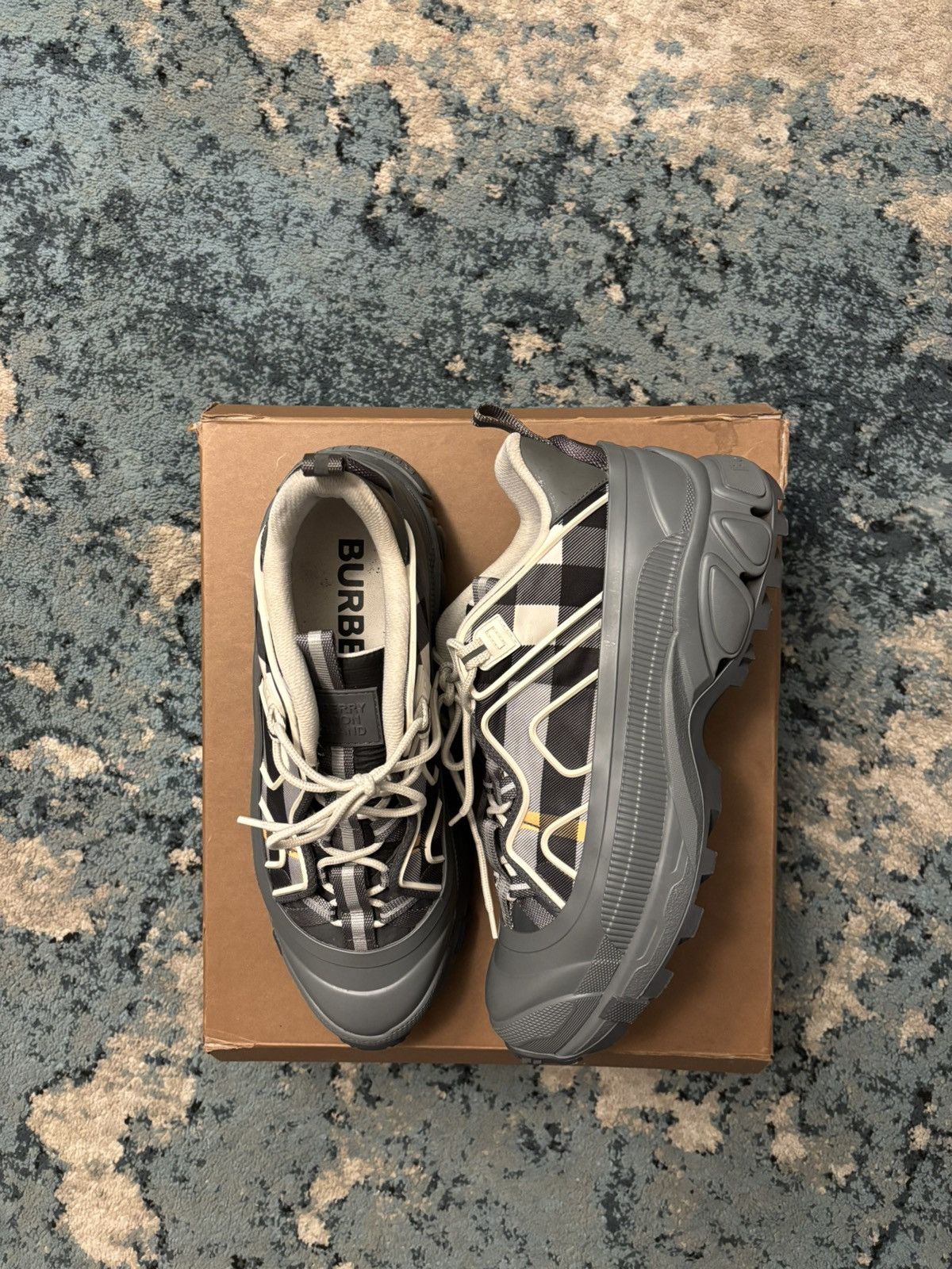 Burberry Burberry Arthur Grey / Orange Trainers | Grailed