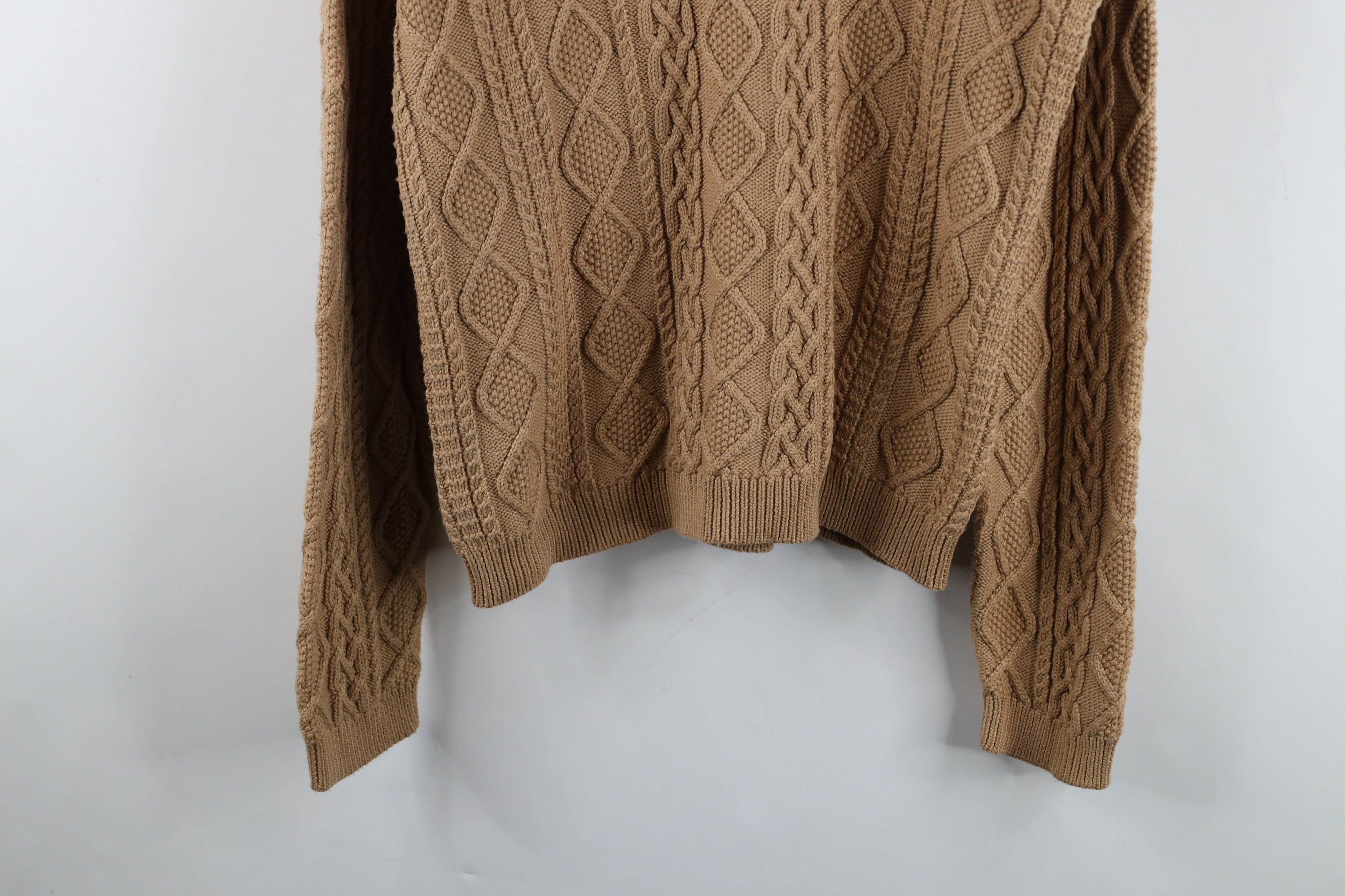 Ralph Lauren Vintage 90s Ralph Lauren Chunky Cable Knit Sweater Brown Size XL / US 12-14 / IT 48-50 - 3 Thumbnail