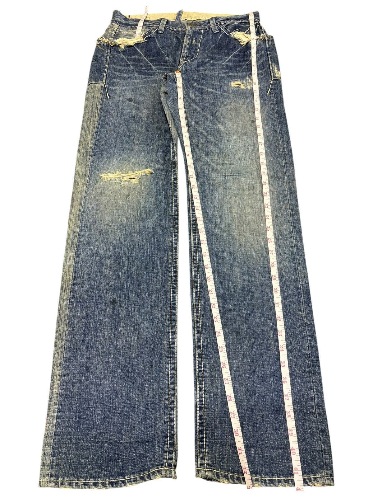 Edwin Vintage Japanese Brand Mud Wash Distress Jeans Size 29" - 7 Thumbnail
