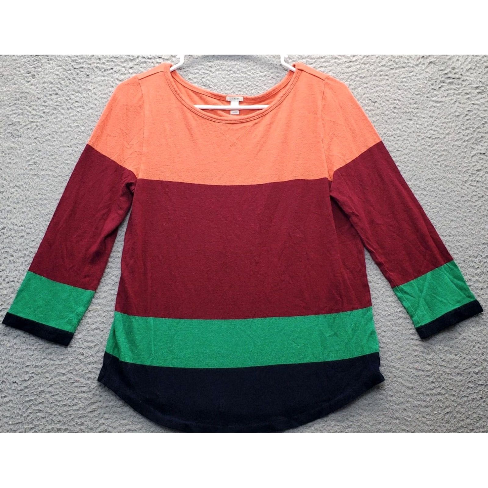 J.Crew J.CREW Knit Top Women Size S Mult striped Rayon Long Sleeve Round Neck Pullover Size S / US 4 / IT 40 - 2 Thumbnail
