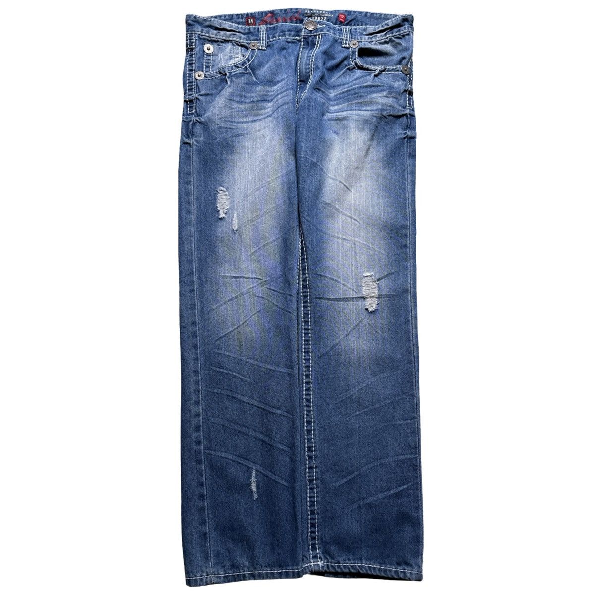 Other Vintage Y2K Parish Nation Distressed Flap Pocket Jeans 38X31 Size US 38 / EU 54 - 3 Thumbnail