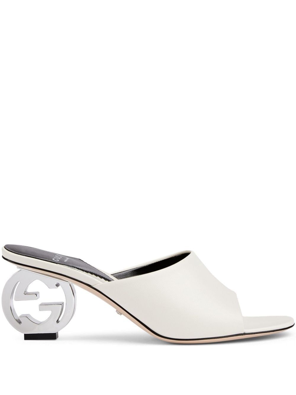 Gucci o1s1wg110225 Women's Interlocking G Heel Sandals in White Size US 6 / IT 36 - 1 Thumbnail