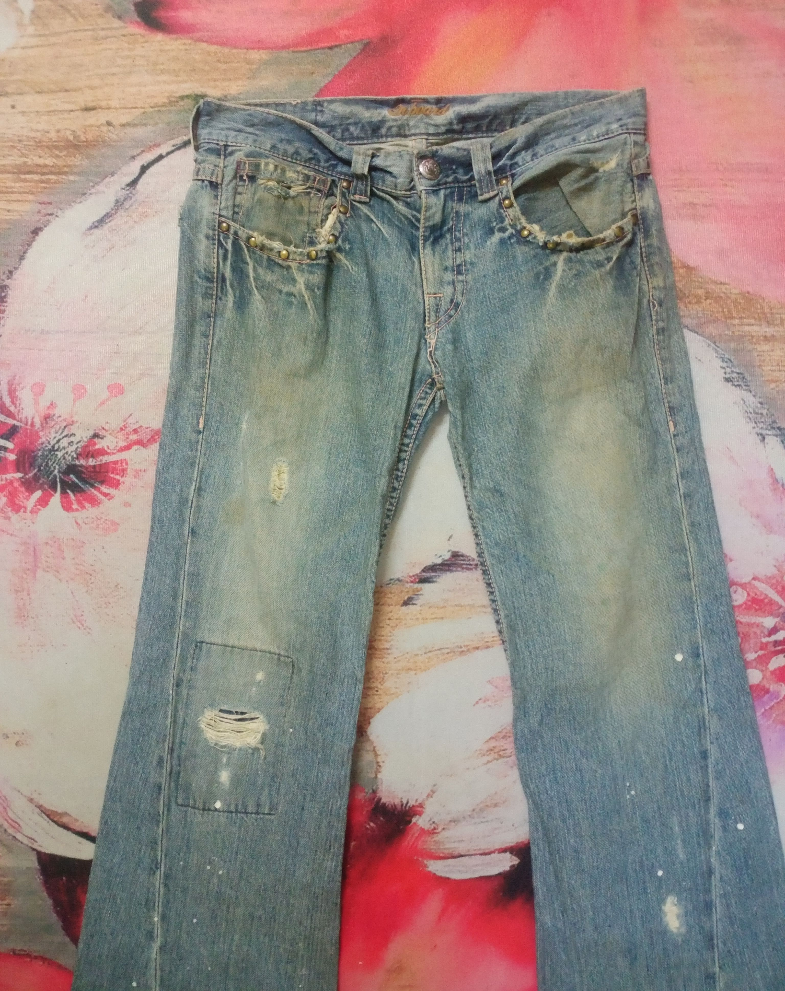Hysteric Glamour Rare Vintage On Board Flare Distressed Jeans Size 34" / US 12 / IT 48 - 3 Thumbnail