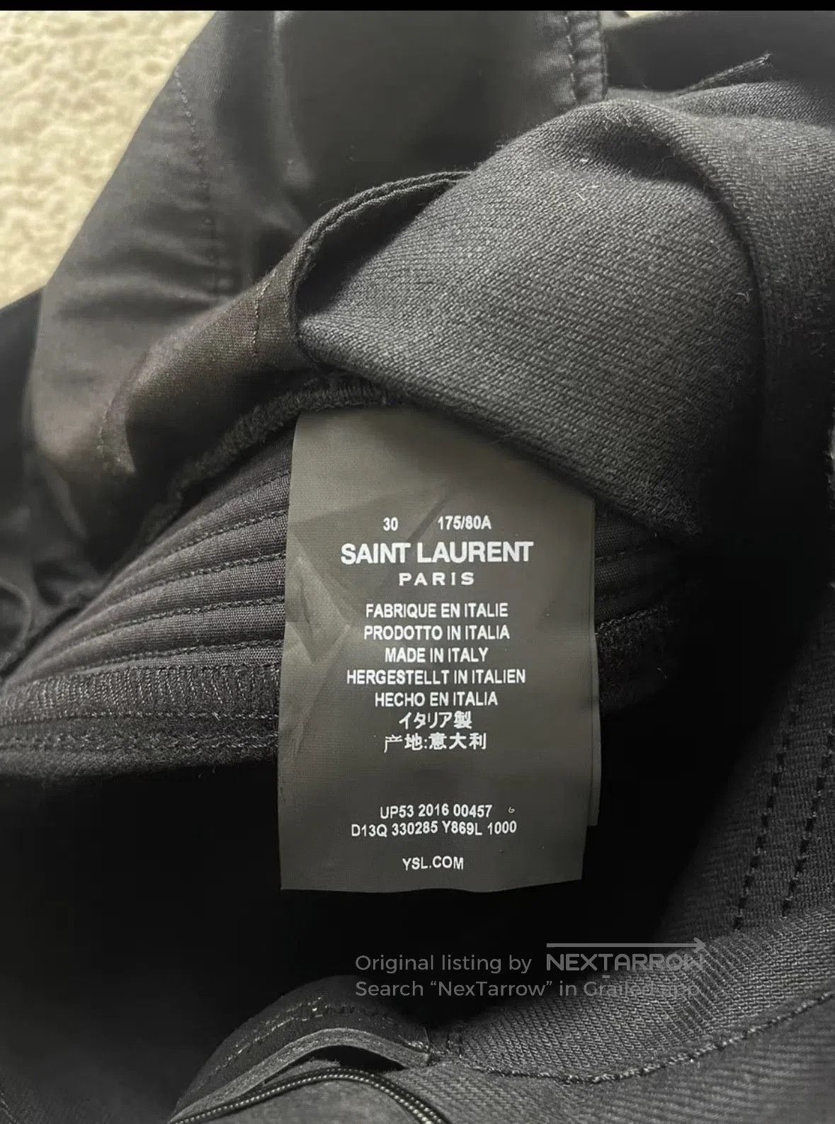Saint Laurent Paris black leather zippered skinny pants. Size US 30 / EU 46 - 8 Thumbnail