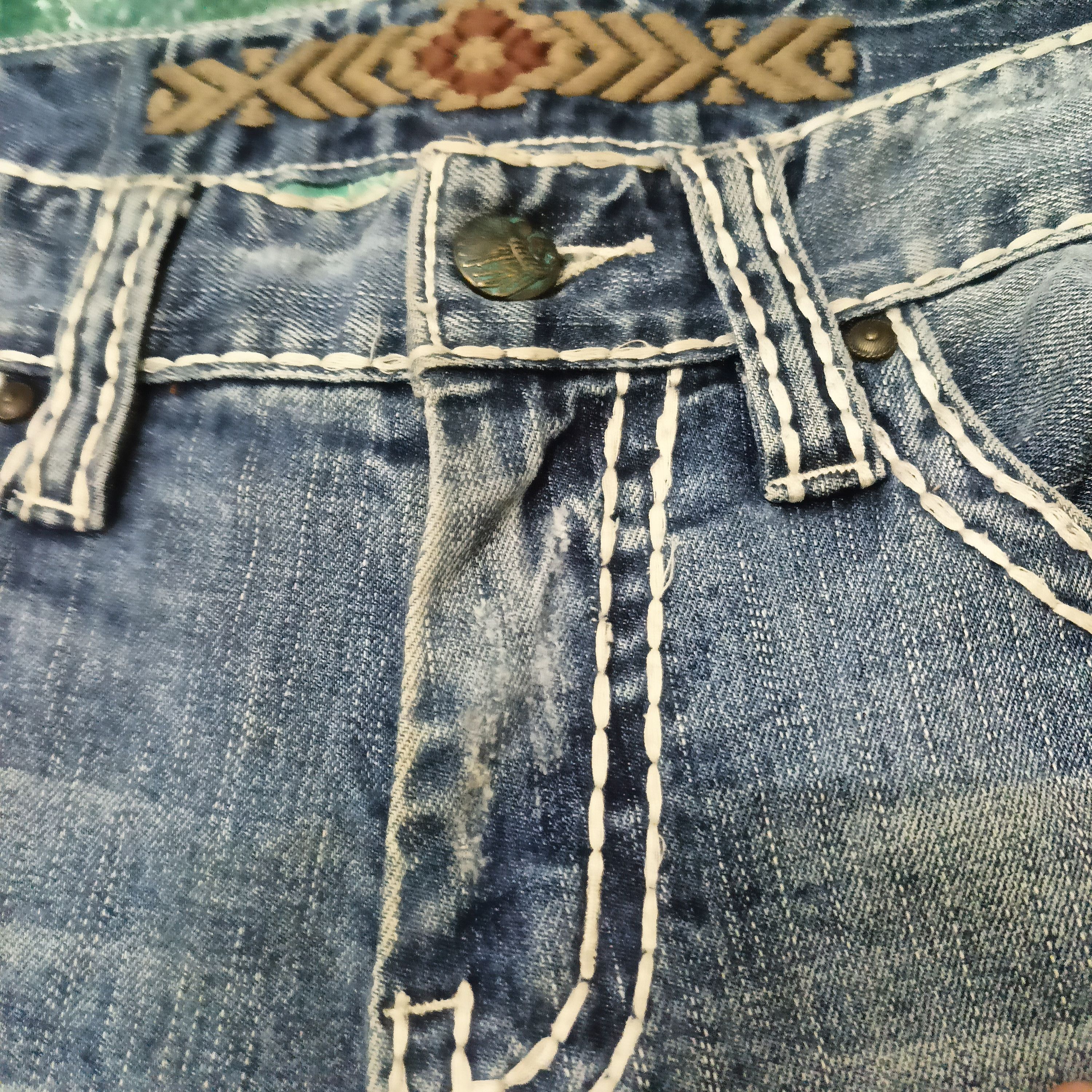 Who Decides War Japanese Shane jeans distressed white stitch Flared jeans Size US 30 / EU 46 - 2 Thumbnail