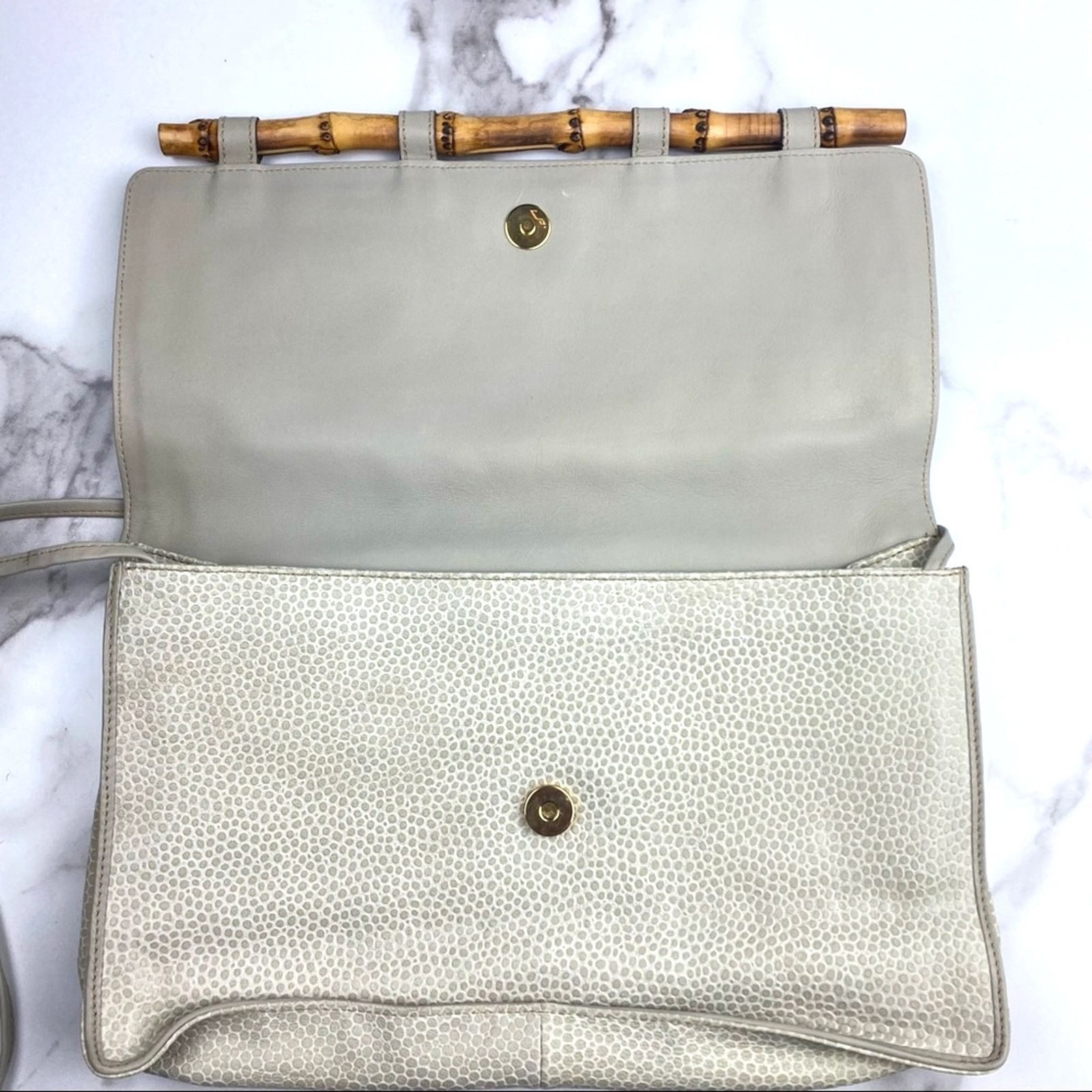 Neiman Marcus Vintage Desmo Neiman Marcus Ivory Textured Leather Crossbody Size ONE SIZE - 6 Thumbnail