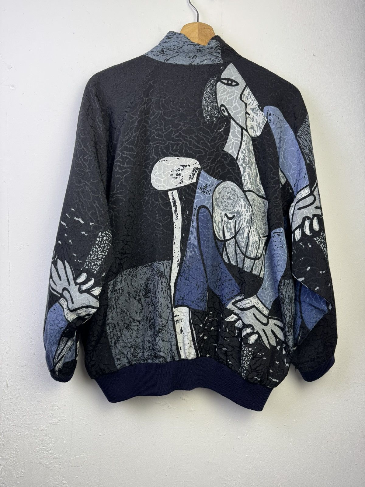 Paloma Picasso vintage Picasso-style artistic silk bomber jacket Size US L / EU 52-54 / 3 - 4 Thumbnail