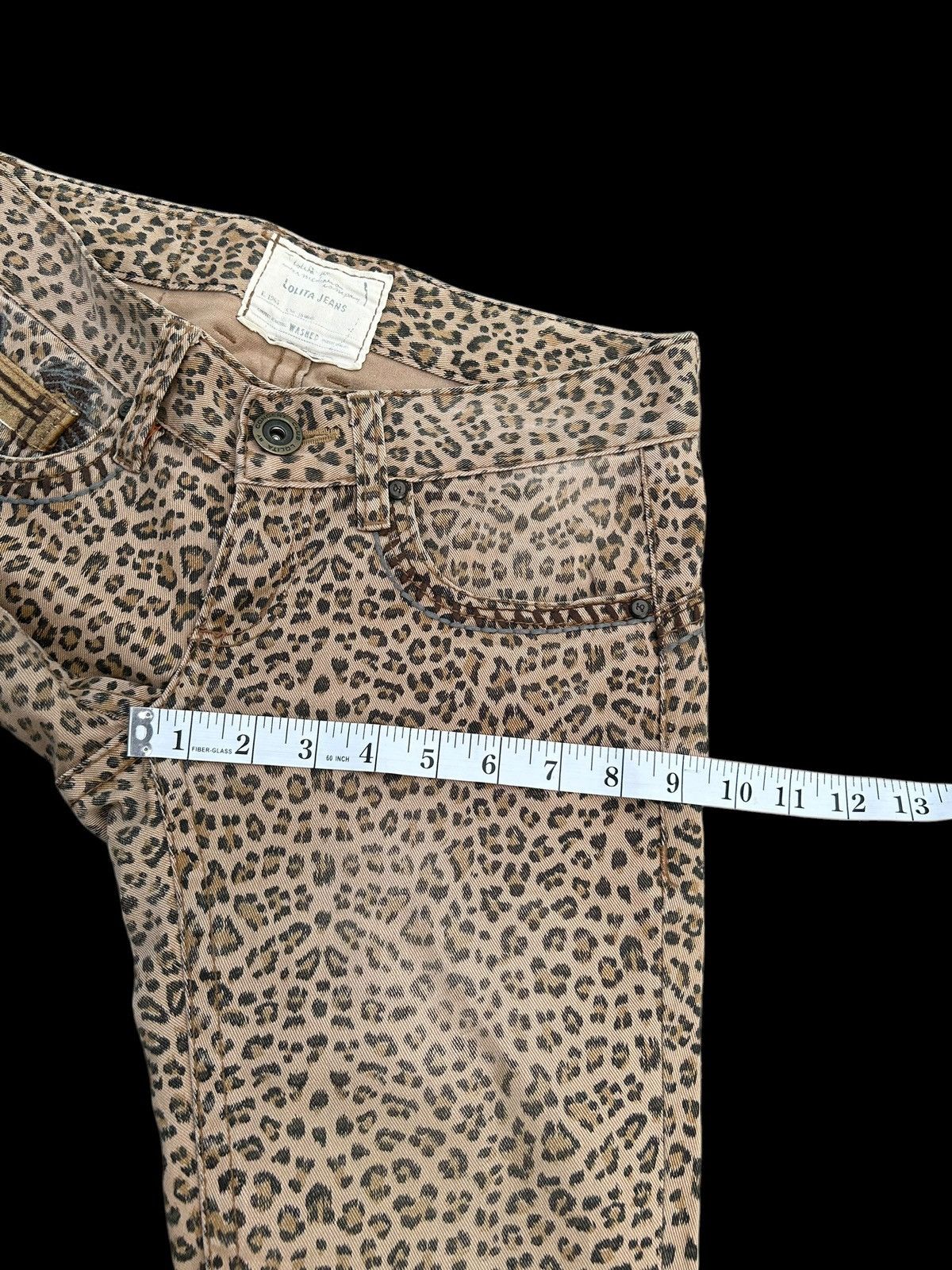 Kapital YOSHITOMO NARA LOLITA Exotic Leopard Distressed Denim Jeans Size US 29 - 16 Thumbnail