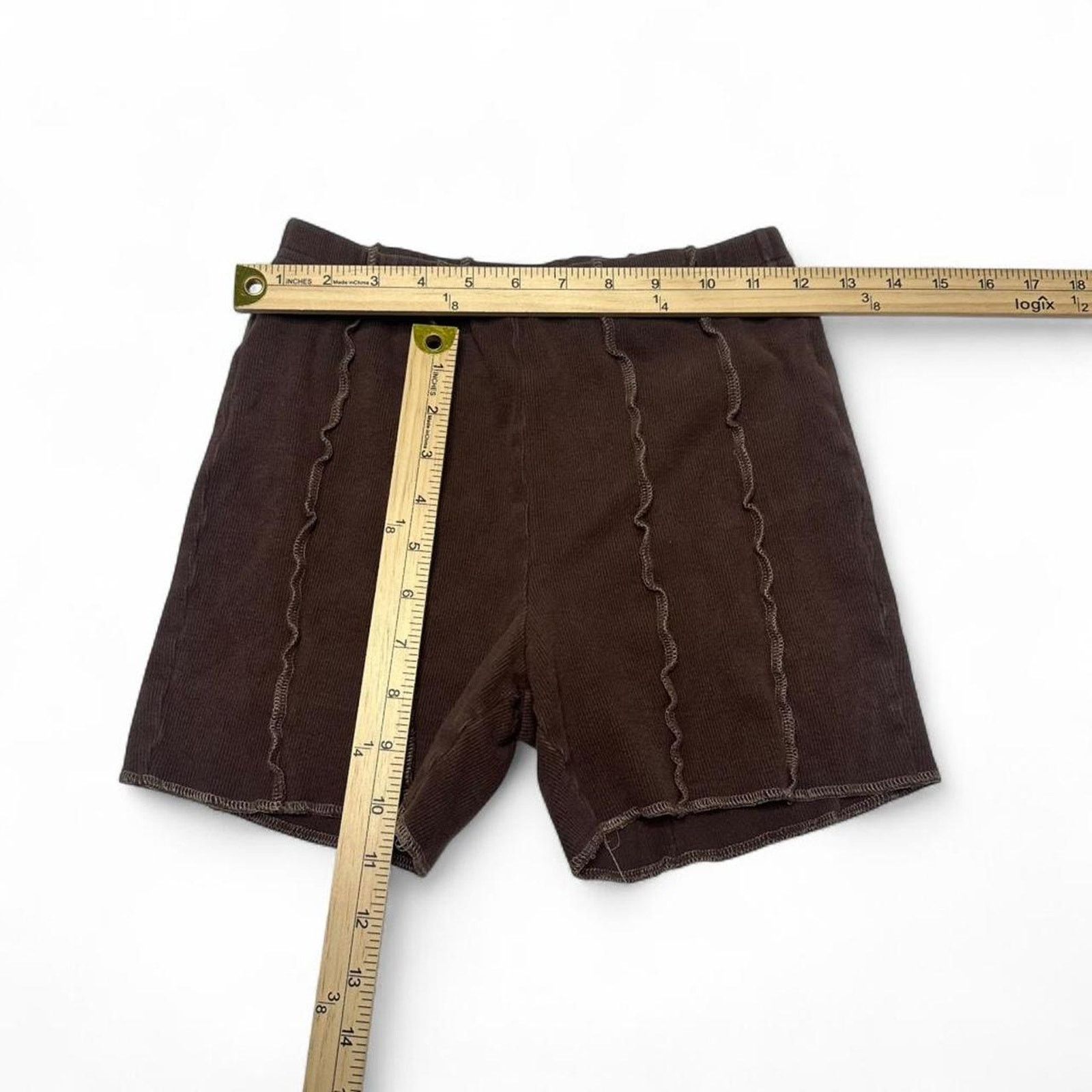 Other Motel Rocks Brown Cotton Scallopped Edges Shorts Size Small Size 27" / US 4 / IT 40 - 3 Thumbnail