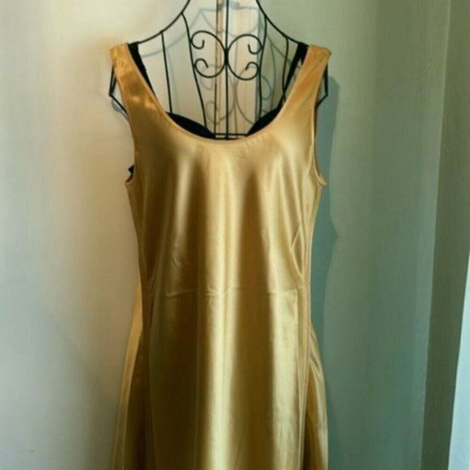 Acne Studios Acne Studios Satin slip dress Gold US 10 Size L / US 10 / IT 46 - 3 Thumbnail