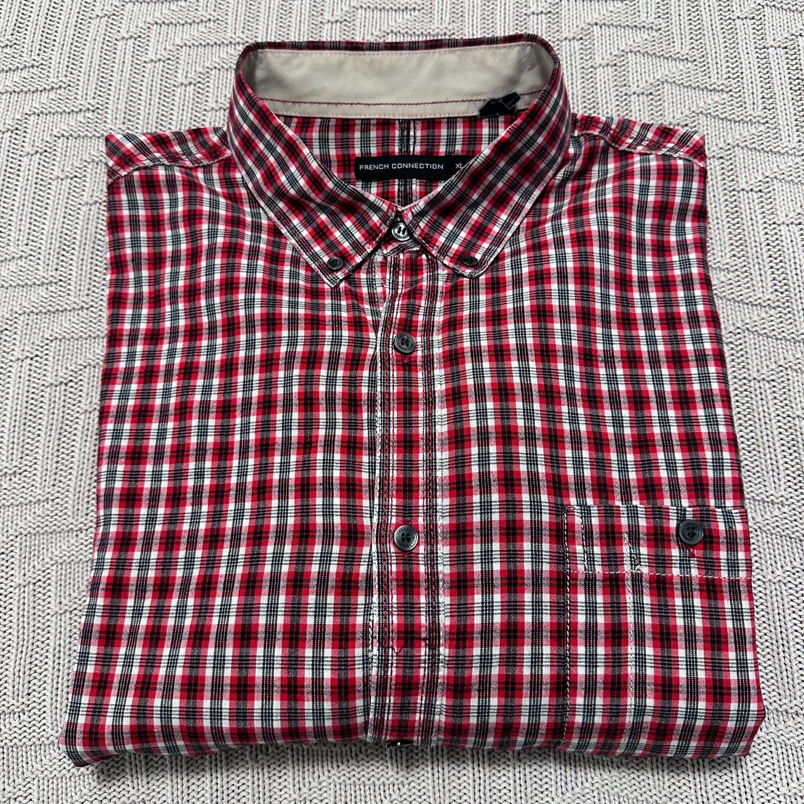 French Connection French Connection red plaid button down Size US XL / EU 56 / 4 - 1 Thumbnail
