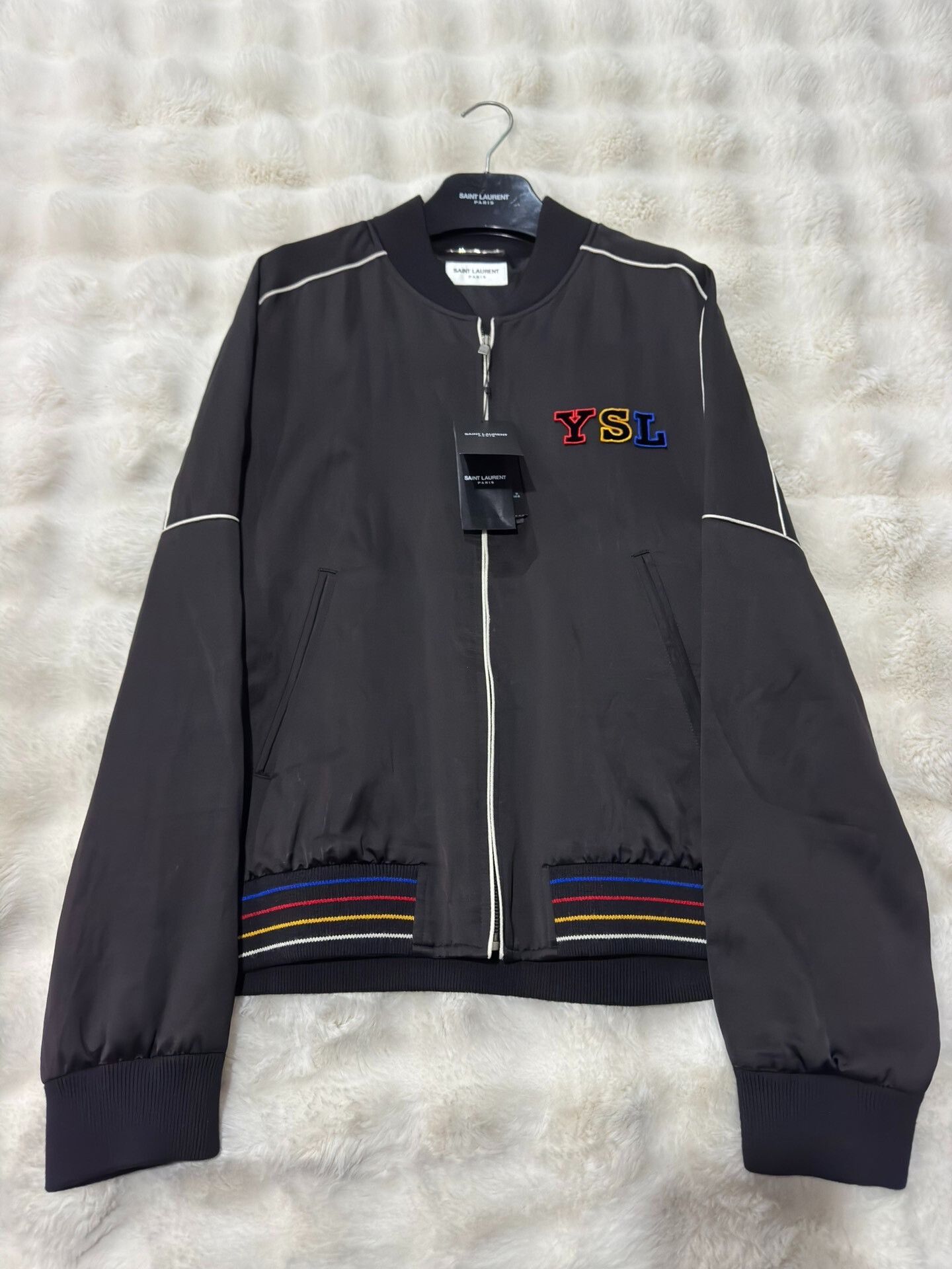 Saint Laurent Paris Saint Laurent SLP Logo Men's Baseball Jacket Size US L / EU 52-54 / 3 - 1 Thumbnail