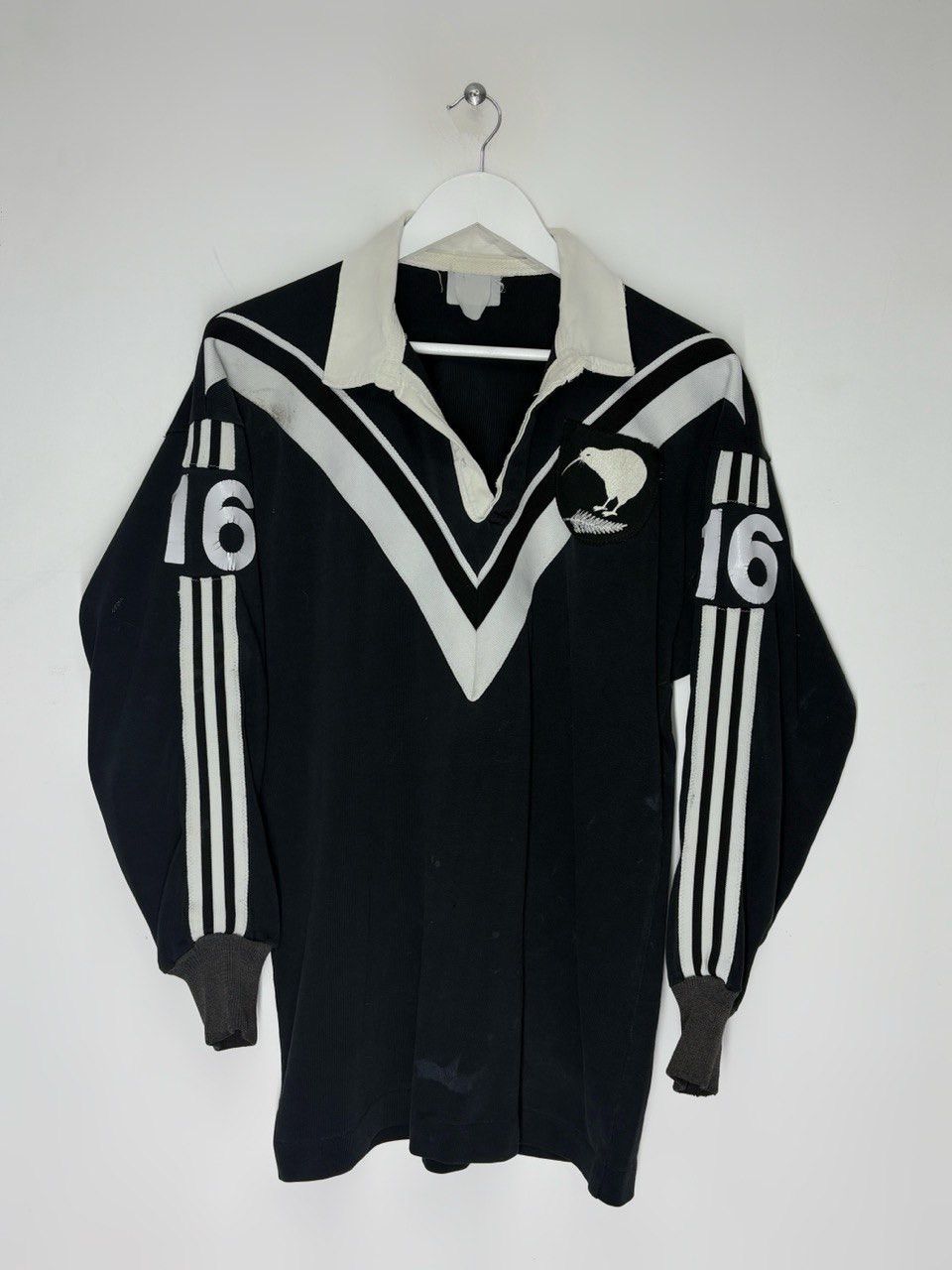 Adidas 1980s New Zealand Adidas Kiwi Rugby Shirt Archive Match Worn Size US M / EU 48-50 / 2 - 2 Thumbnail