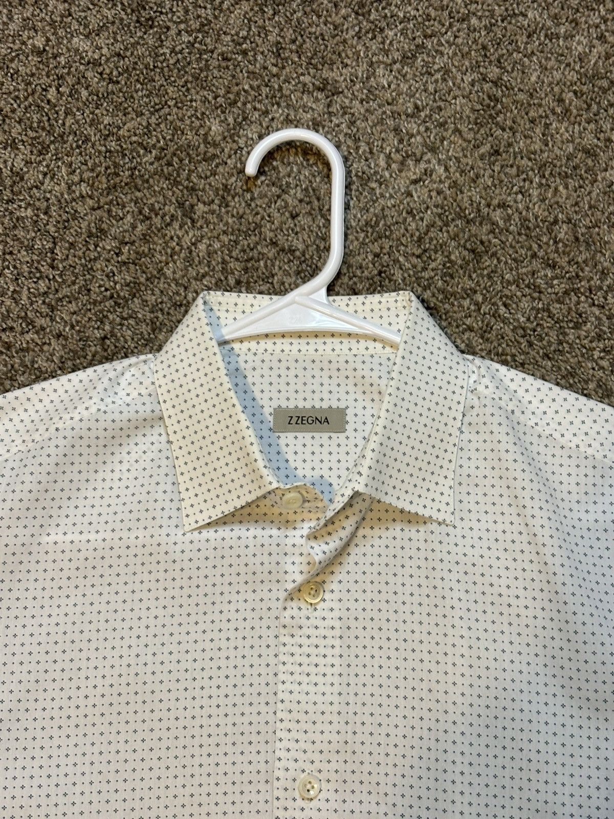 Z Zegna Z Zegna Men's Shirt Fine Cotton Slim Fit Stripe Ermenegildo Size US L / EU 52-54 / 3 - 5 Thumbnail