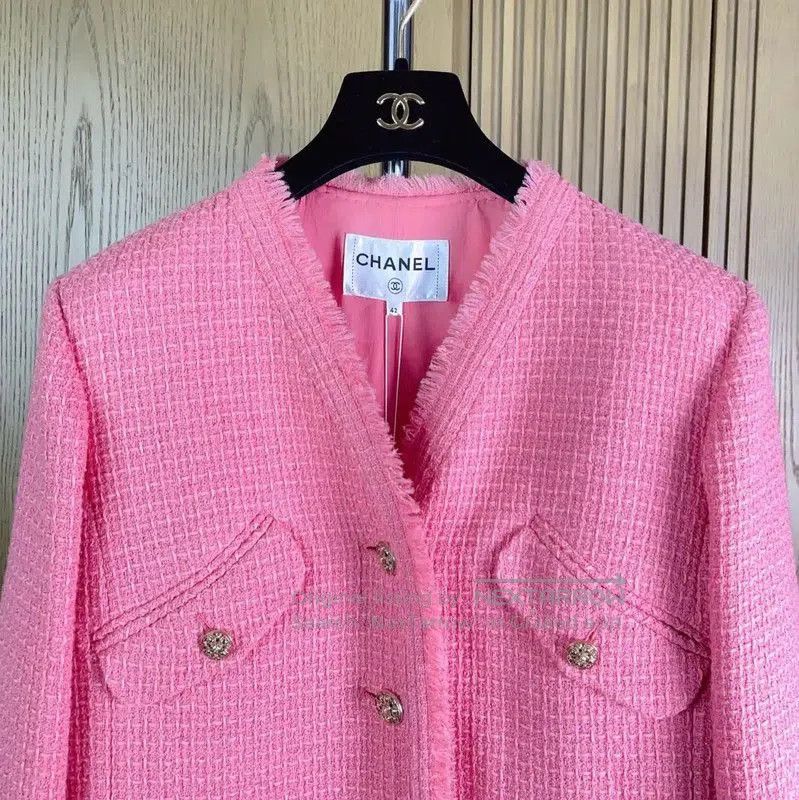Chanel Chanel Pink Wool Blend Women’s Jacket . Size L / US 10 / IT 46 - 2 Thumbnail