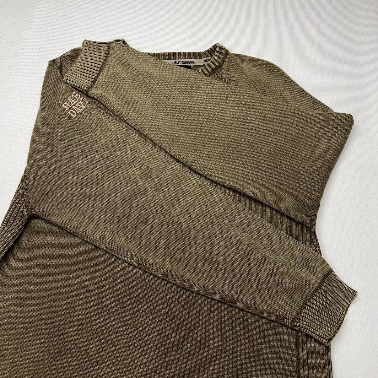 Harley Davidson Harley Davidson Sweater Brown Knit Crewneck Over Dye Vintage Size US XL / EU 56 / 4 - 8 Thumbnail
