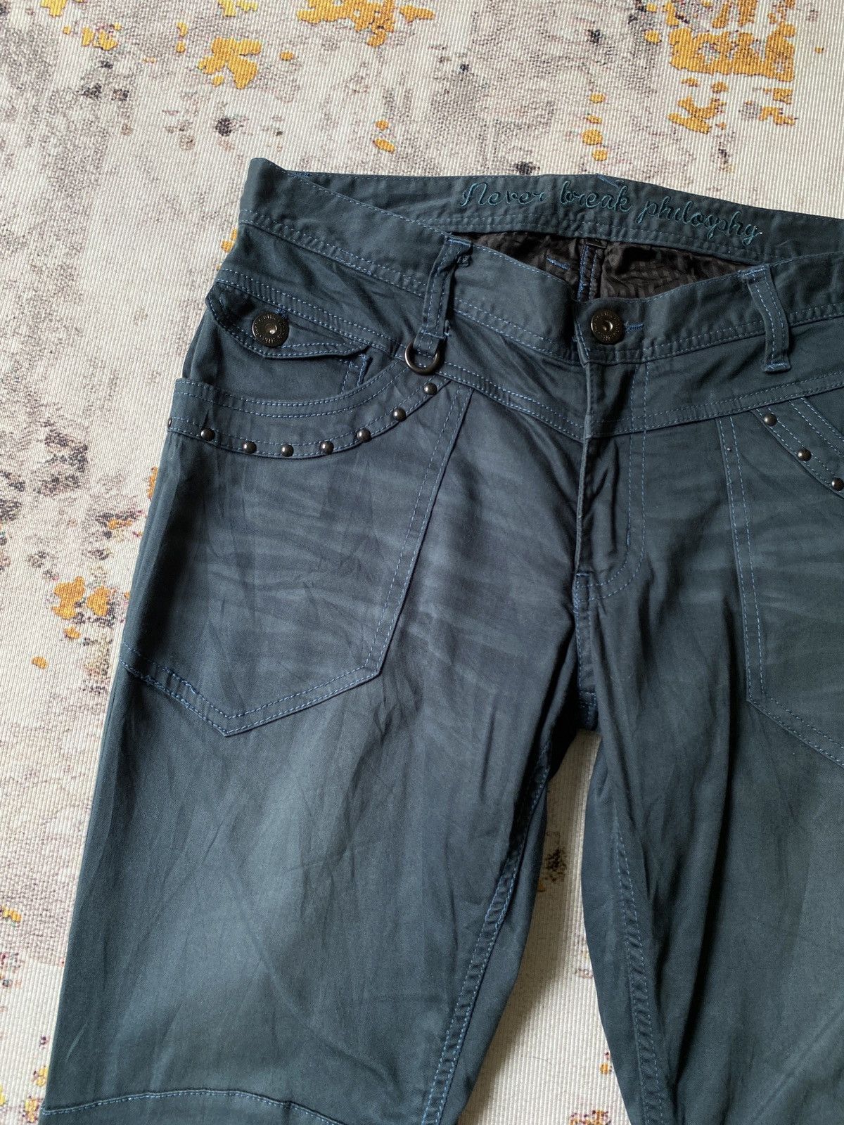 In The Attic In the Attic Claw Marks Design Dark Green Slim Flare Pant Size US 34 / EU 50 - 6 Thumbnail