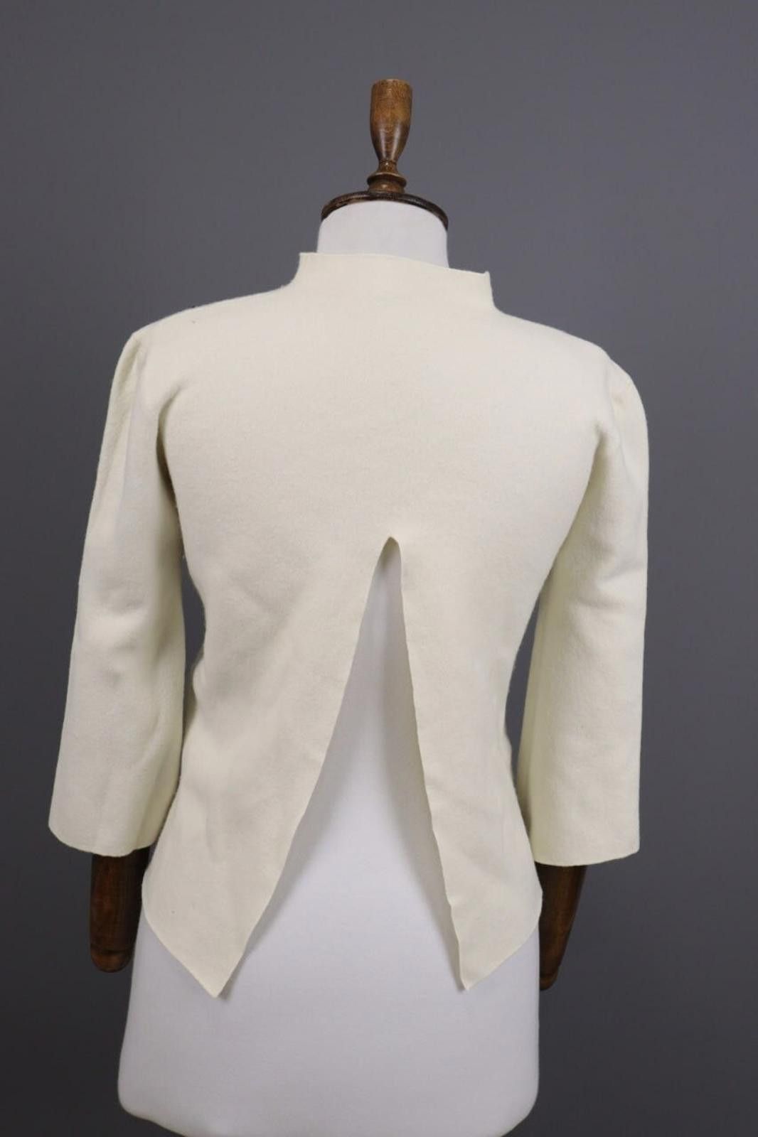 Designer Adam Lippes Beige High Neck Merino Knitted Sweater Size L Size L / US 10 / IT 46 - 9 Thumbnail