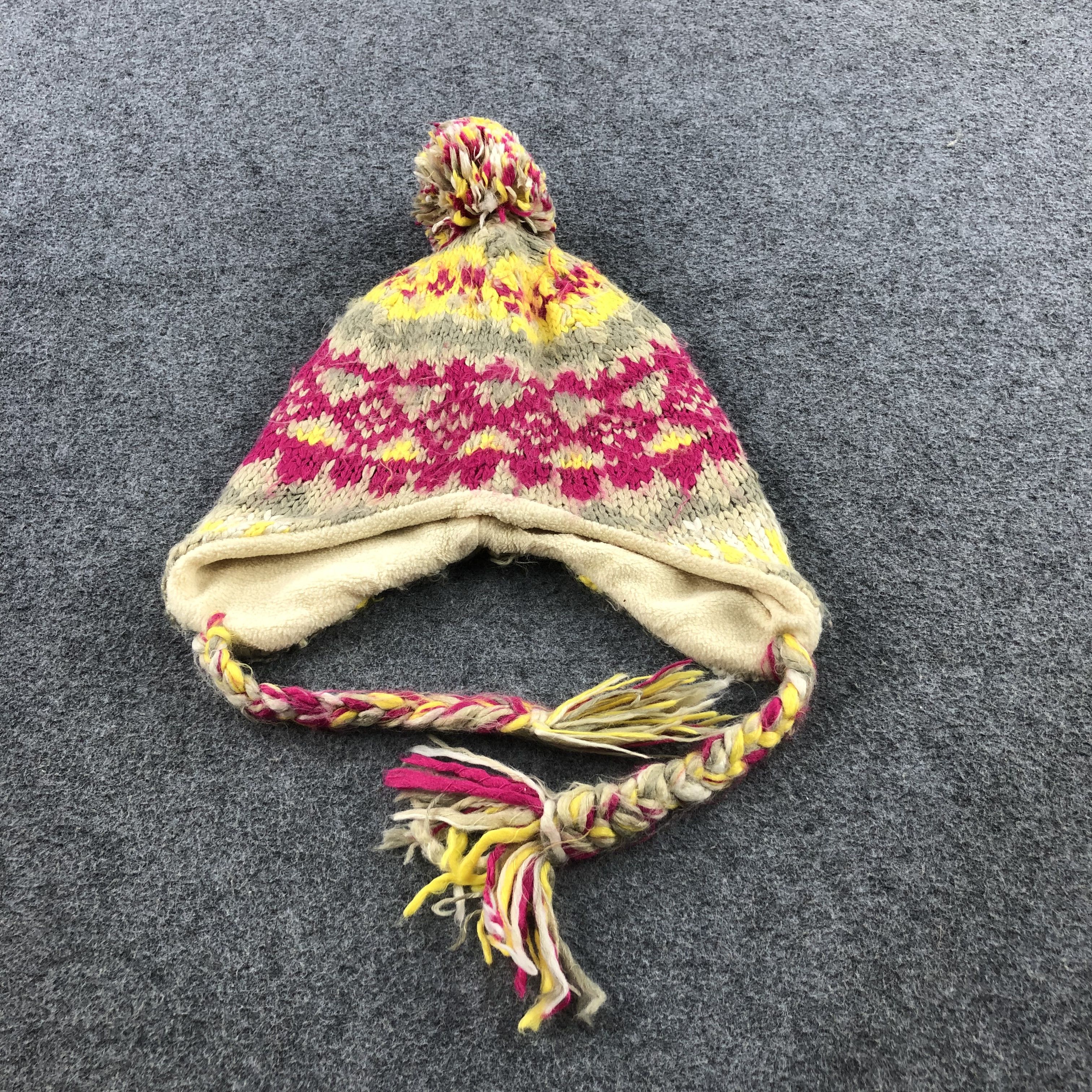 Japanese Brand Unknown Earflap Knitted Bobble Beanie Snowcap Snow Hat B33 Size ONE SIZE - 1 Thumbnail