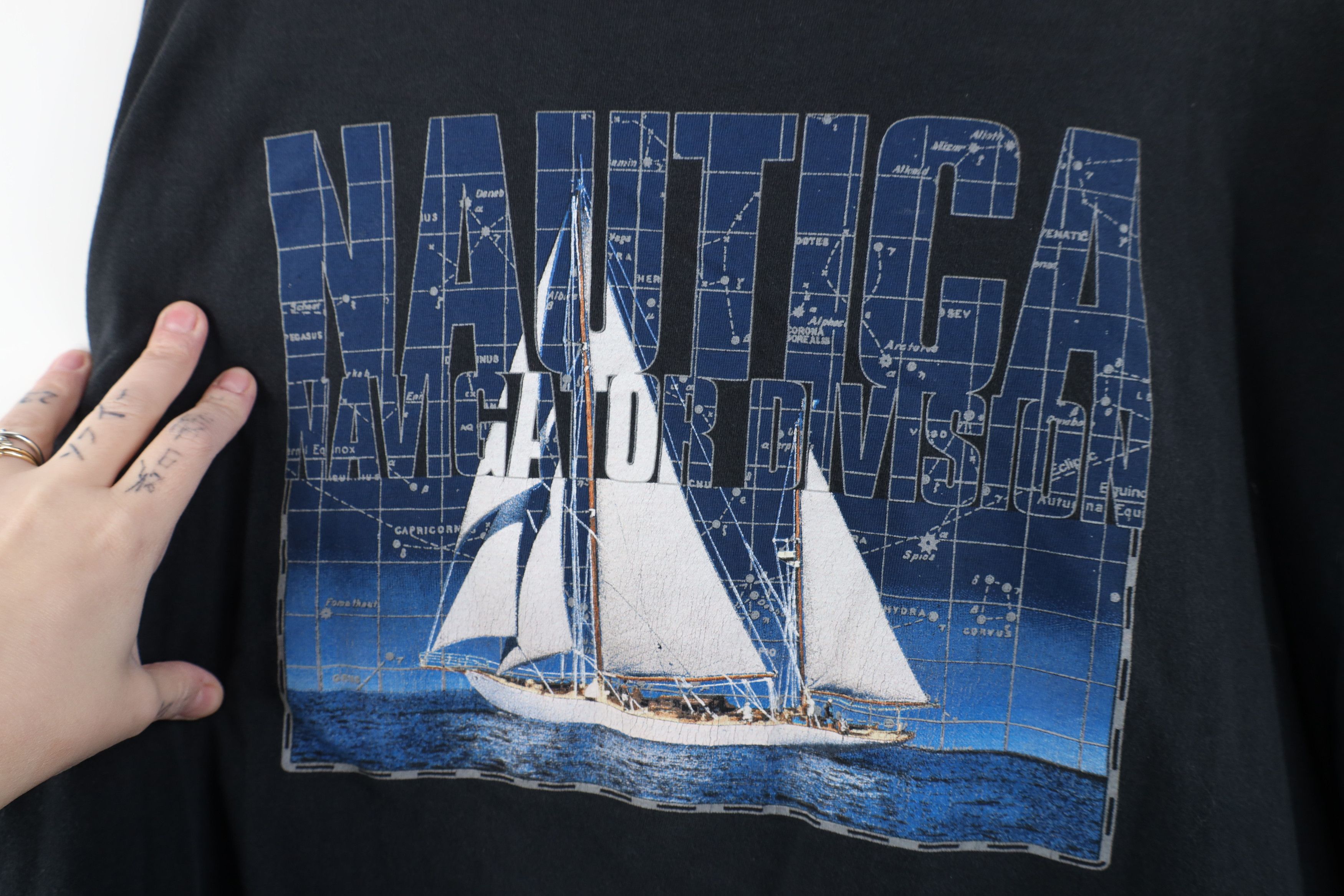 Nautica Vintage 90s Nautica Spell Out Sailing Long Sleeve T-Shirt Size US XL / EU 56 / 4 - 13 Thumbnail