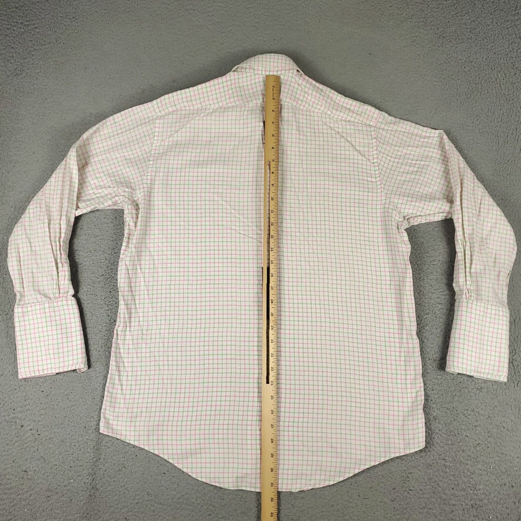 Brooks Brothers BROOKS BROTHERS Shirt Men 16 Green Pink Check French Cuff Dress Button Up Regular 100% Cotton Vintage: No Men Size 42R - 6 Thumbnail