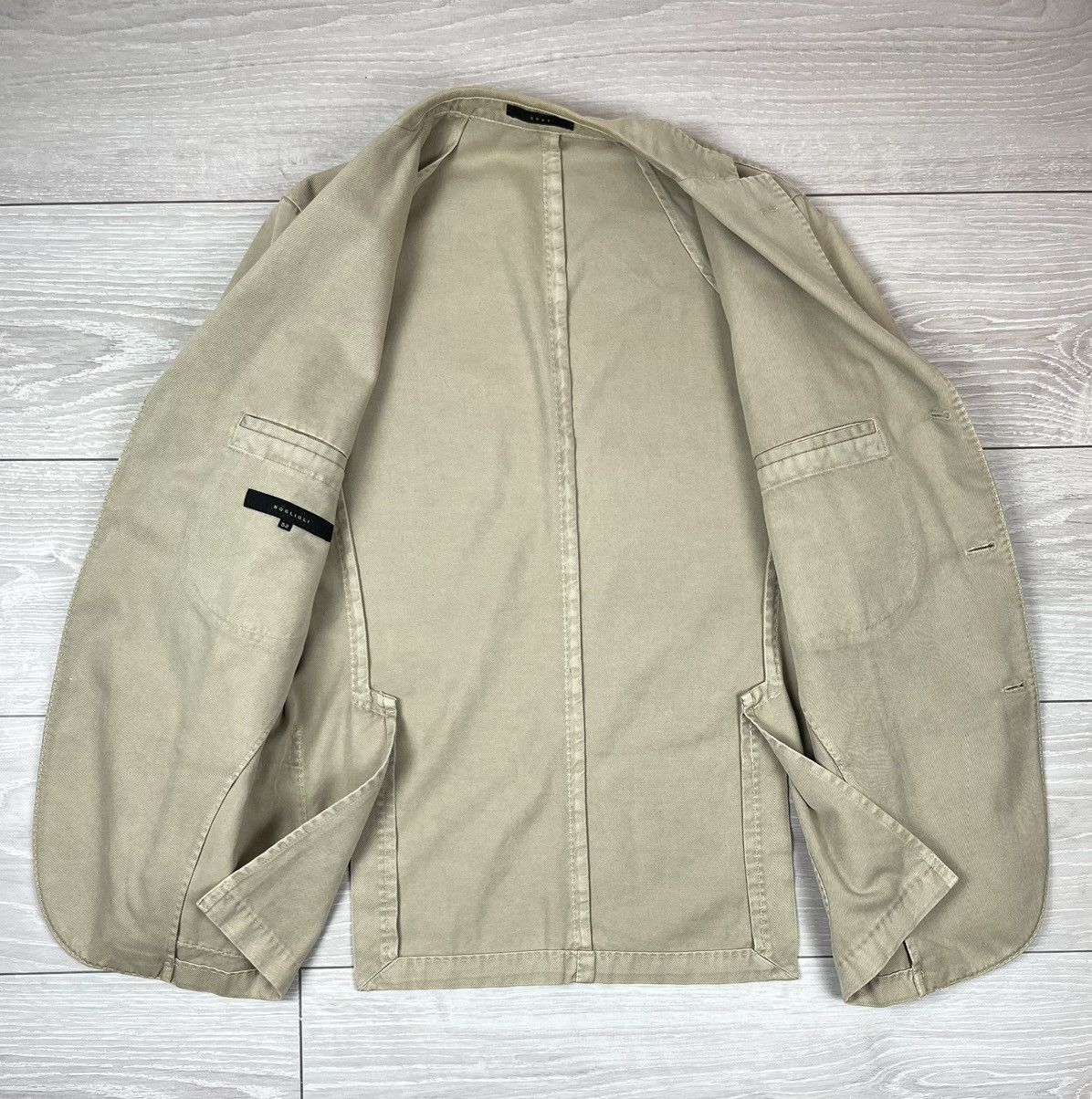 Boglioli Boglioli Coat Luxury Cotton Beige Blazer Jacket 52 size Size US L / EU 52-54 / 3 - 2 Thumbnail