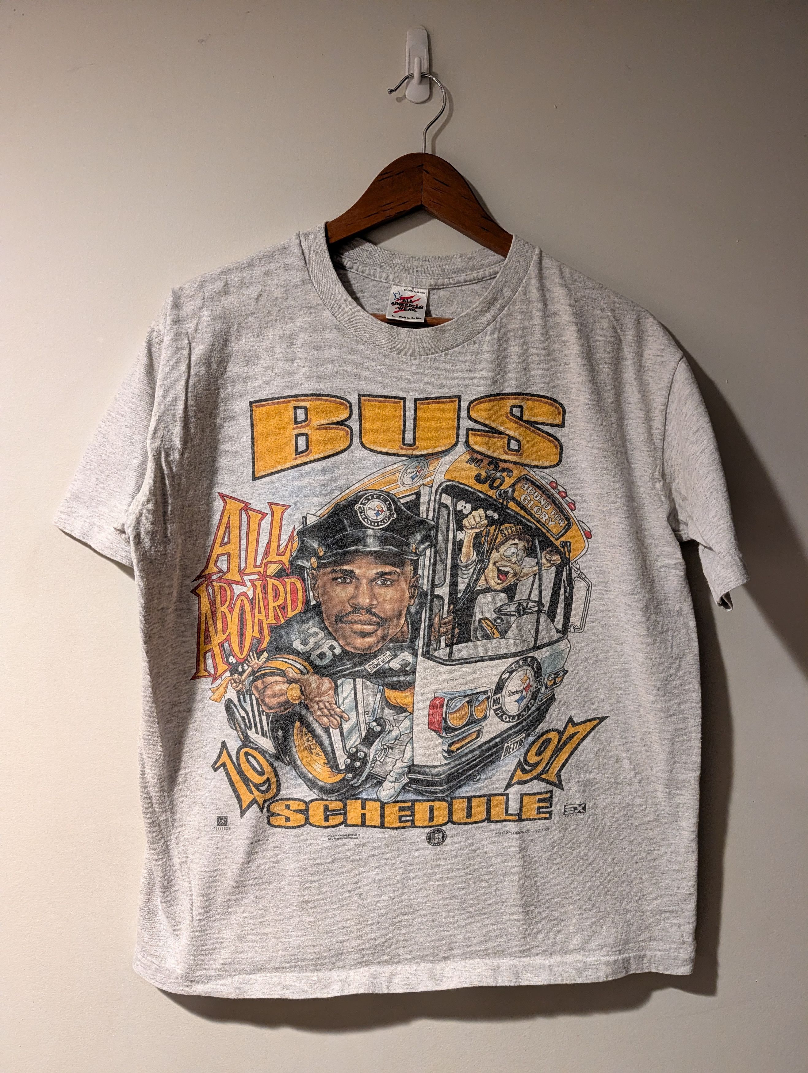 NFL Vintage 1997 Jerome Bettis Pittsburgh Steelers T-Shirt Size US L / EU 52-54 / 3 - 1 Thumbnail