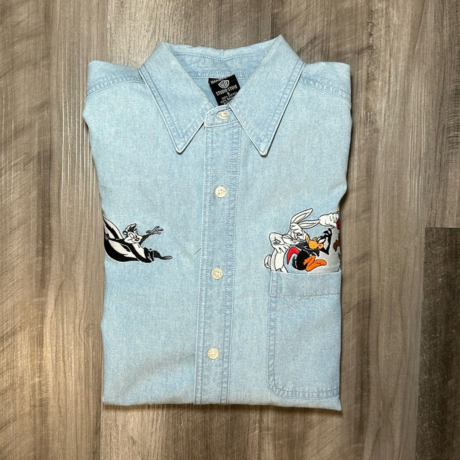 Warner Bros Warner Bros. Studio Store Vintage Denim Long Sleeve - Small Size US S / EU 44-46 / 1 - 1 Thumbnail