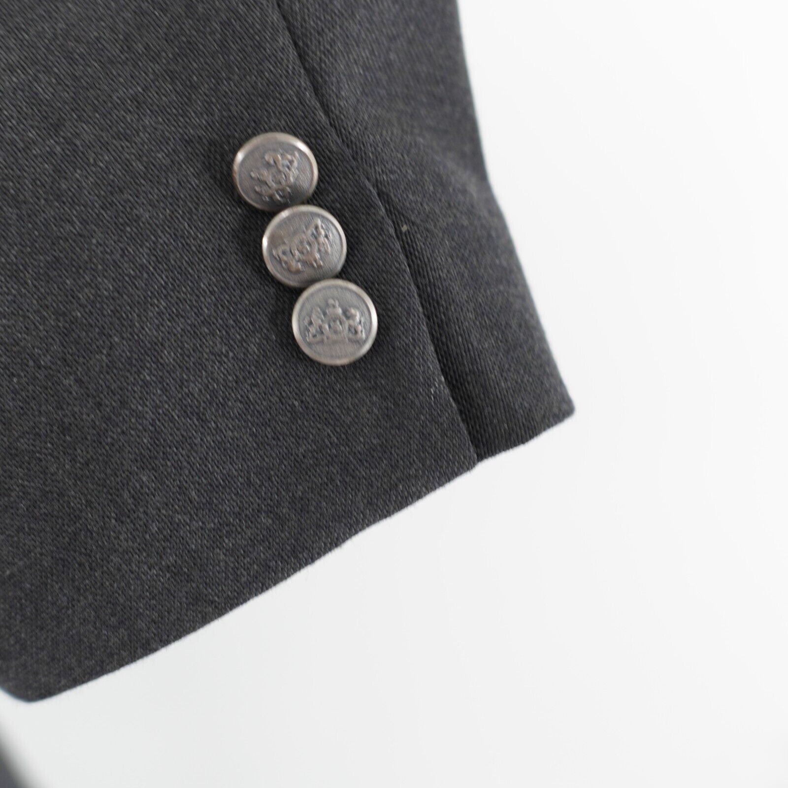 Stafford Stafford Gray Worsted Wool Polyester 2 Silver Button Blazer Size 38L - 3 Thumbnail