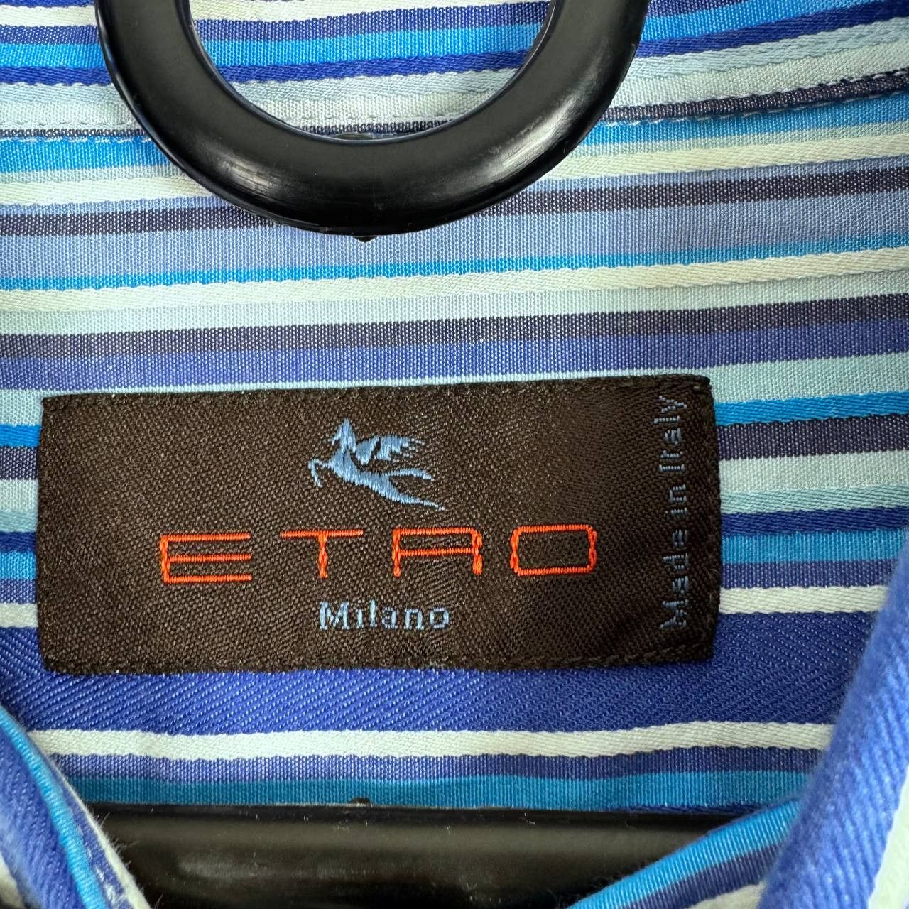Etro Etro Milano Striped Button Up Shirt Blue Mens Size L Size US L / EU 52-54 / 3 - 3 Thumbnail