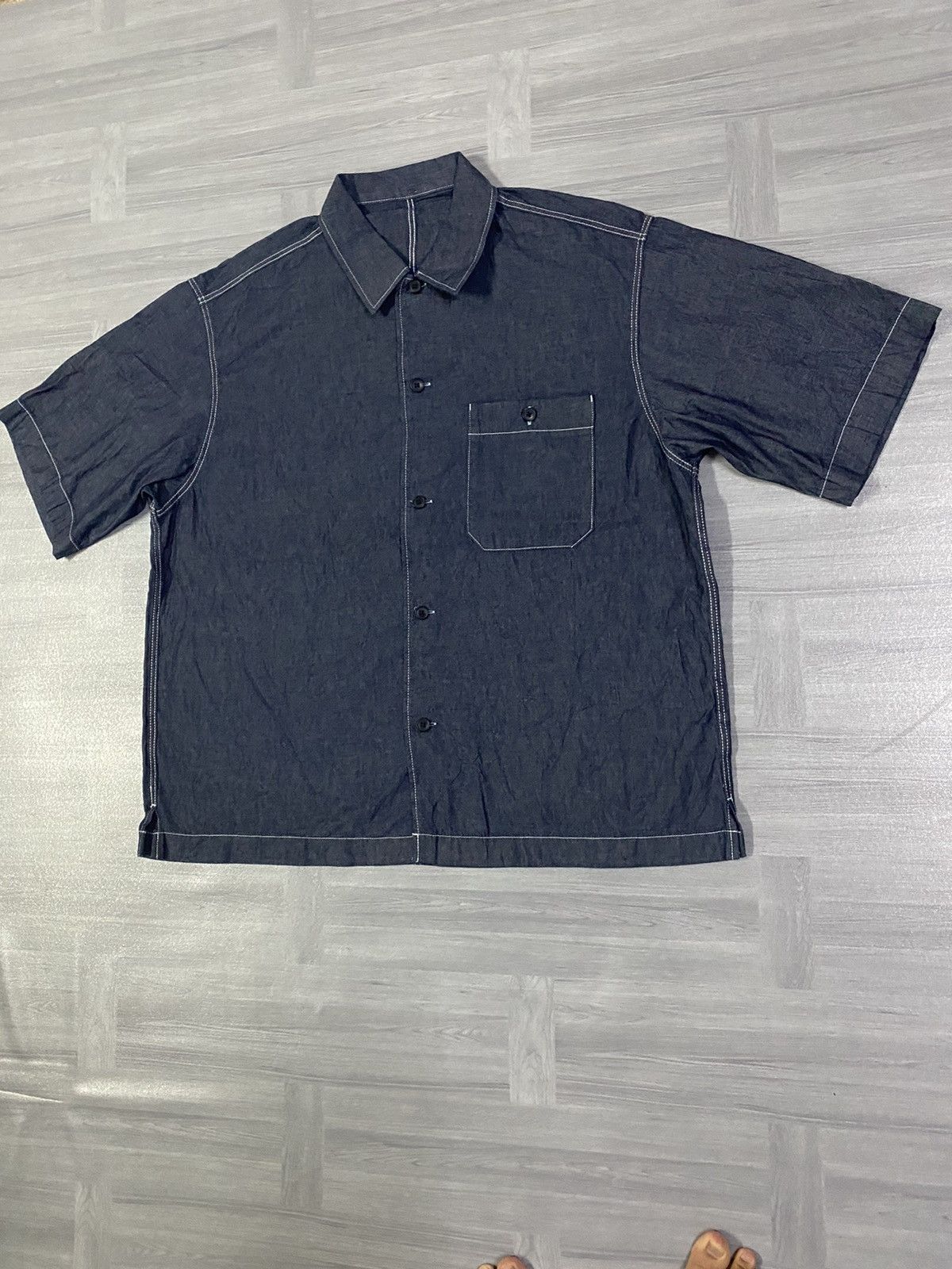 GU GU Denim Oversized Work T-Shirt Size US XL / EU 56 / 4 - 2 Thumbnail