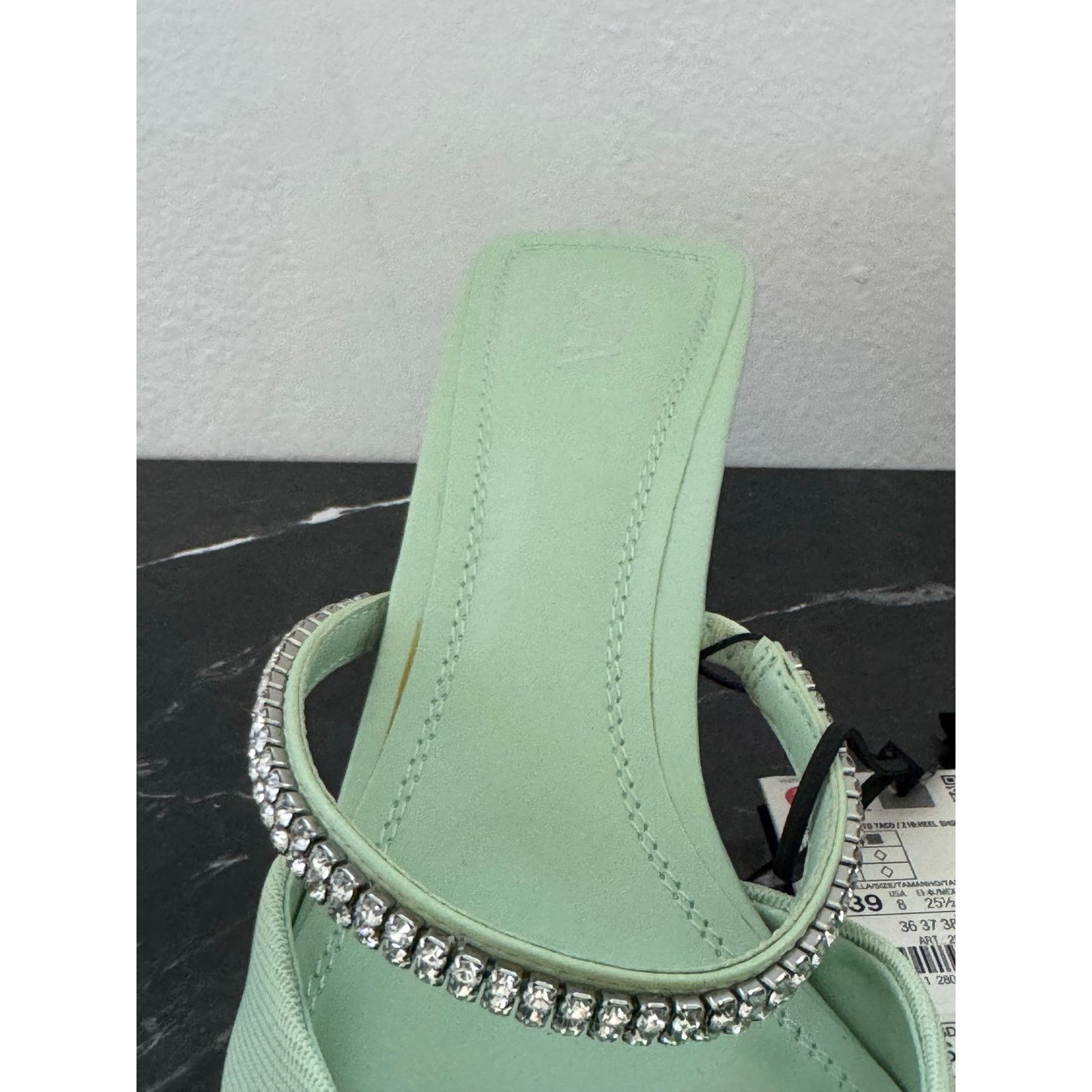 Zara Zara Pistachio Pastel Pointed-toe Mule Kitten Heels Size US 9 / IT 39 - 4 Thumbnail