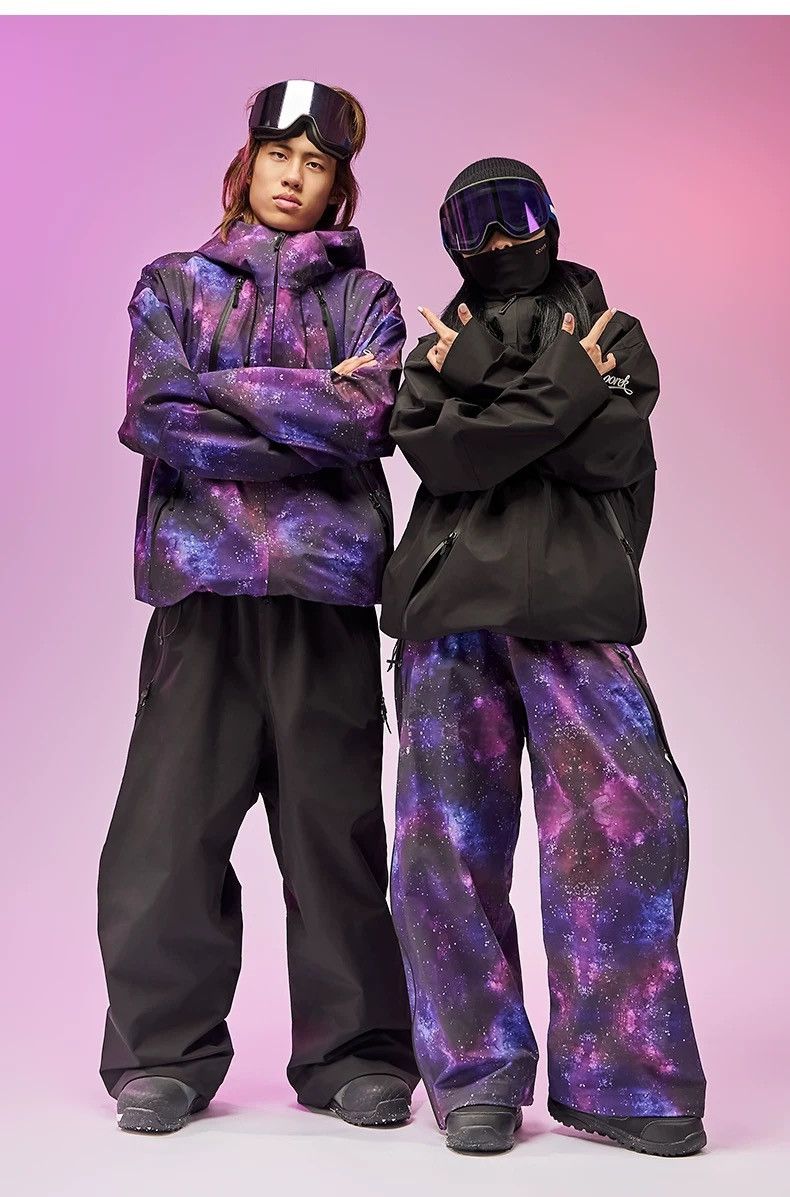Other Purple Starry Sky Series Hard Shell Ski Jacket Size US 32 / EU 48 - 14 Thumbnail