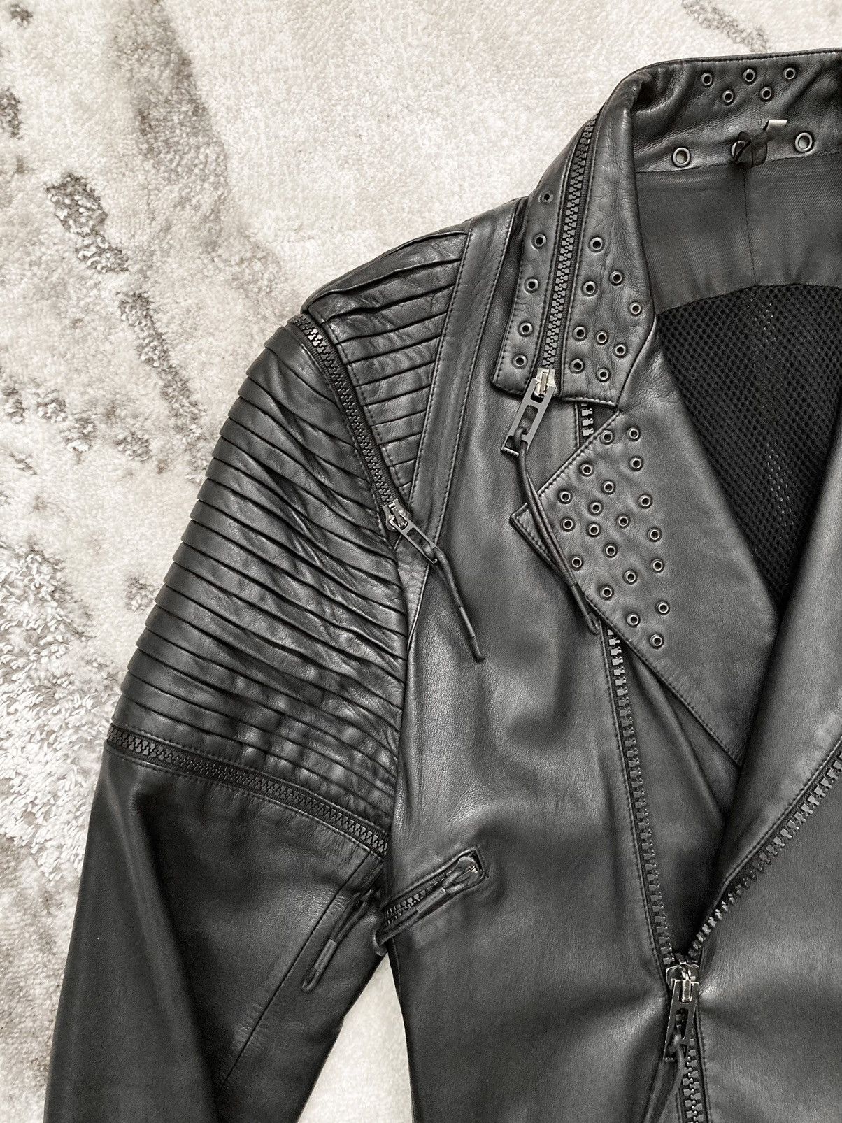 Dior × Hedi Slimane S/S 2004 “Strip” Leather Biker Jacket Size US M / EU 48-50 / 2 - 4 Thumbnail