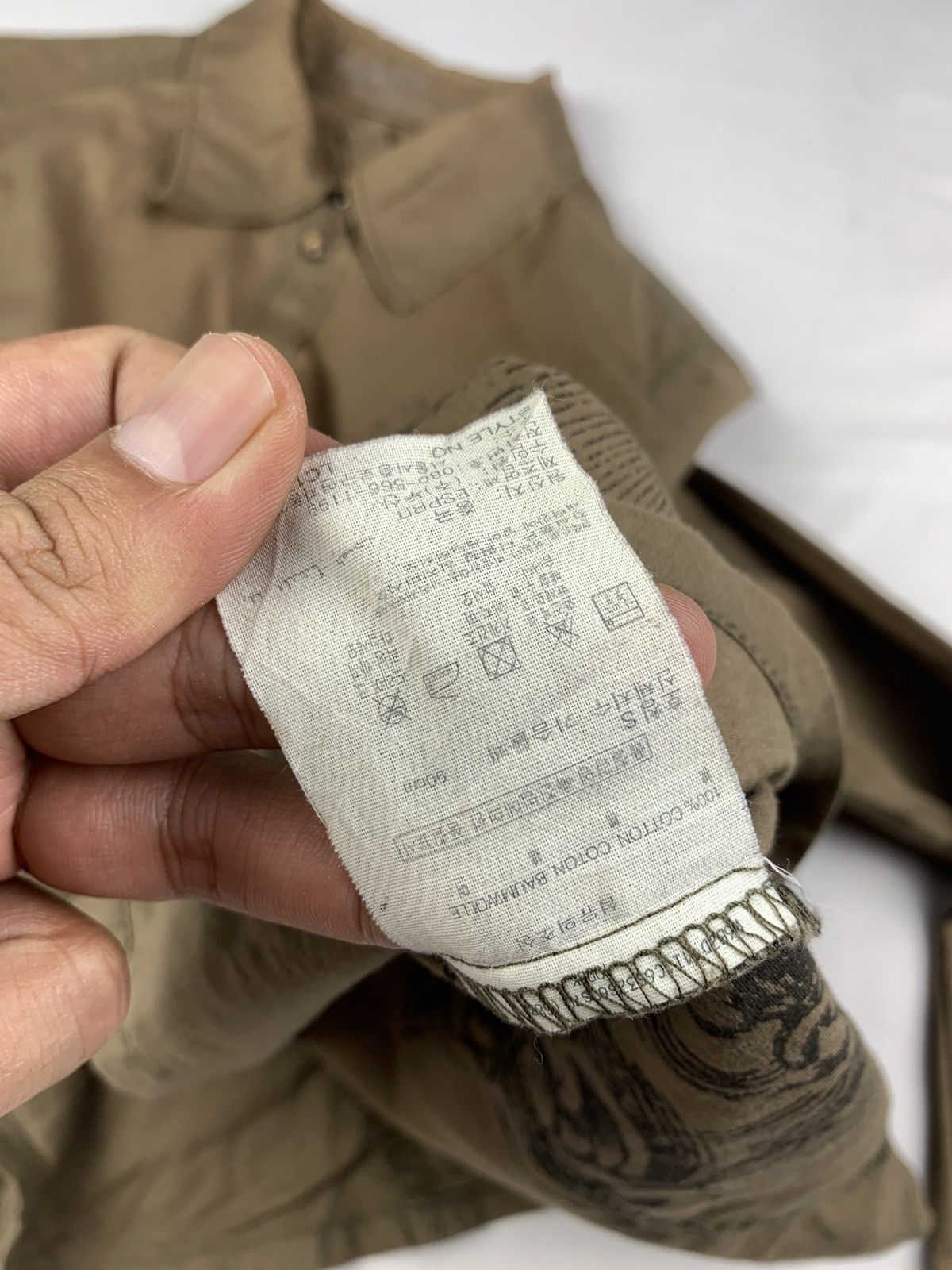 Esprit y2k Esprit Army Green Grunge Graphic Snap Button Shirt Size M / US 6-8 / IT 42-44 - 12 Thumbnail